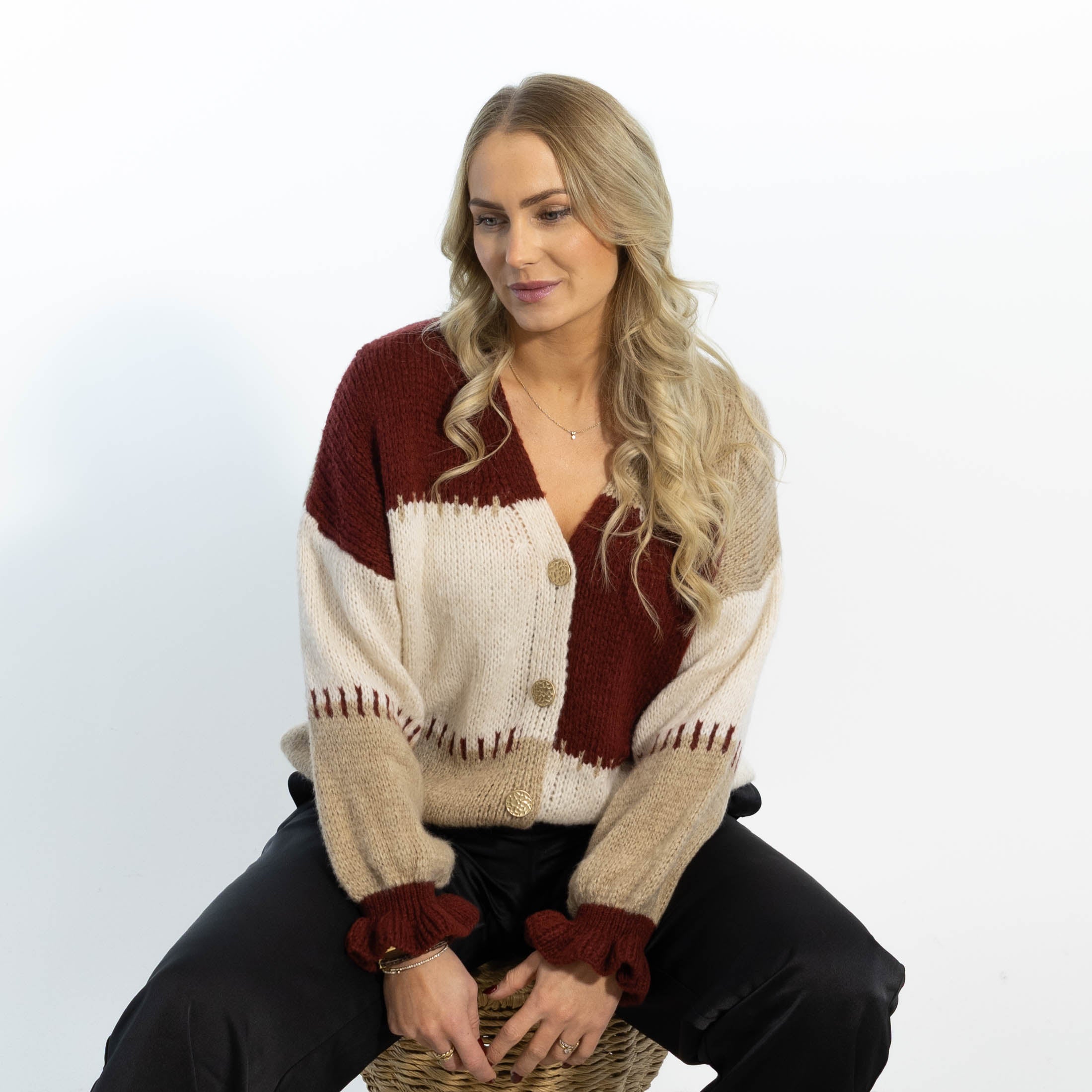 Thea Patchwork Strik, Bordeaux