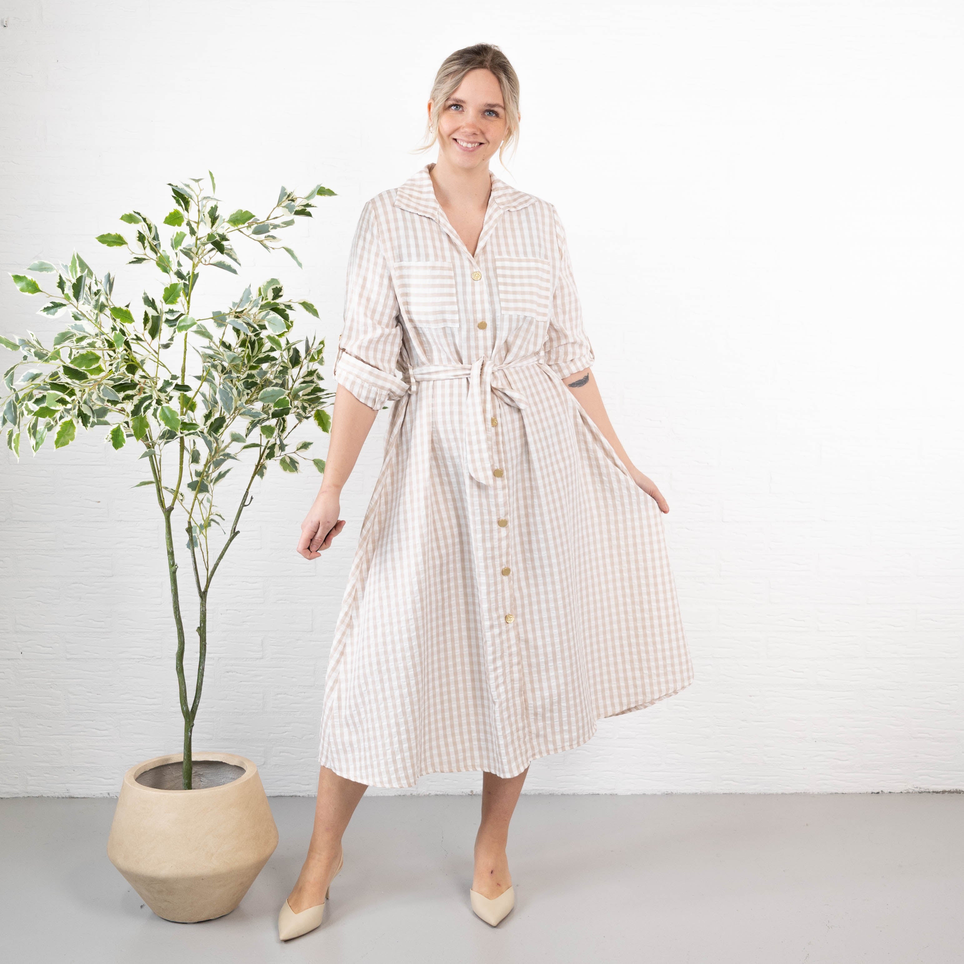 Iowa skjorte/kjole, Beige