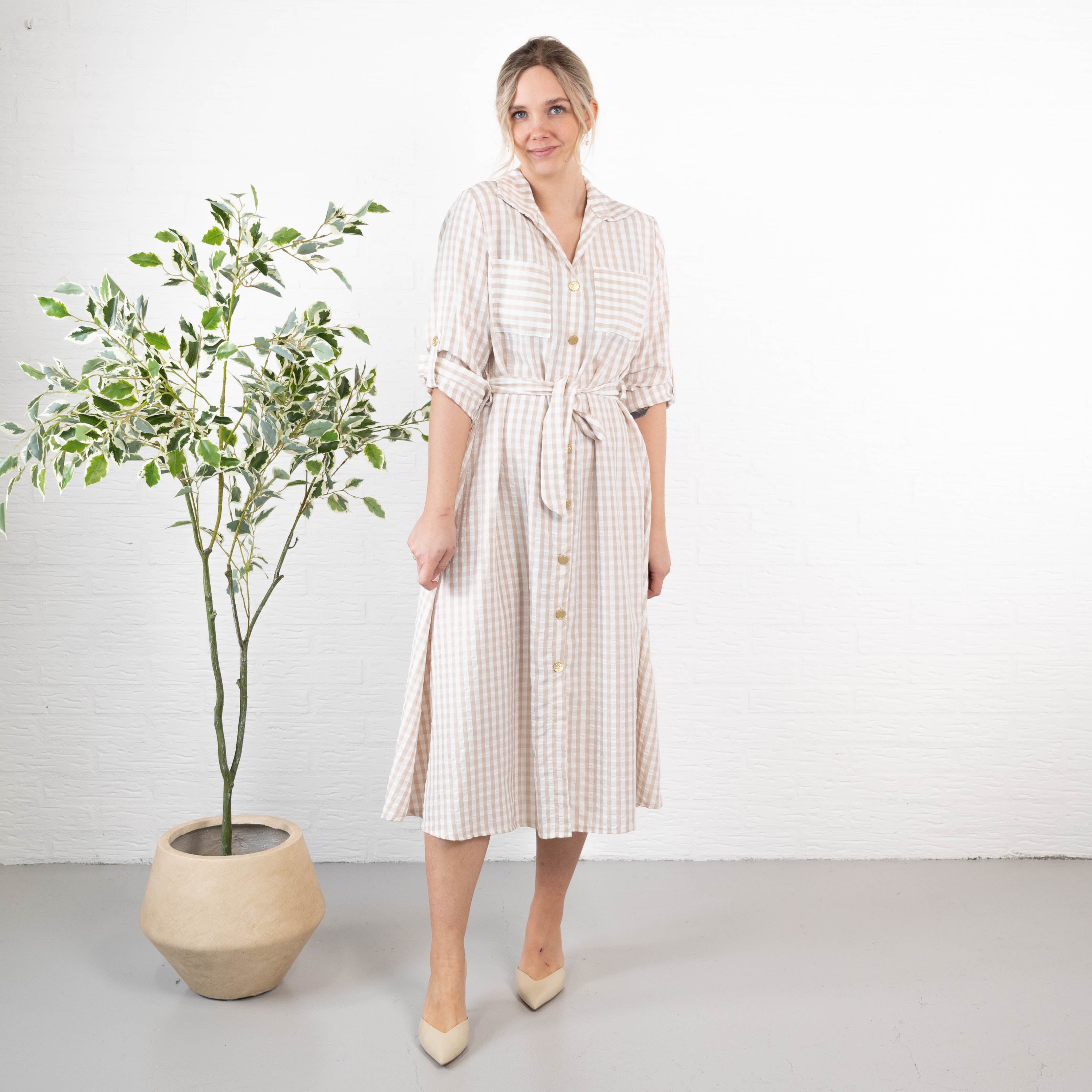 Iowa skjorte/kjole, Beige