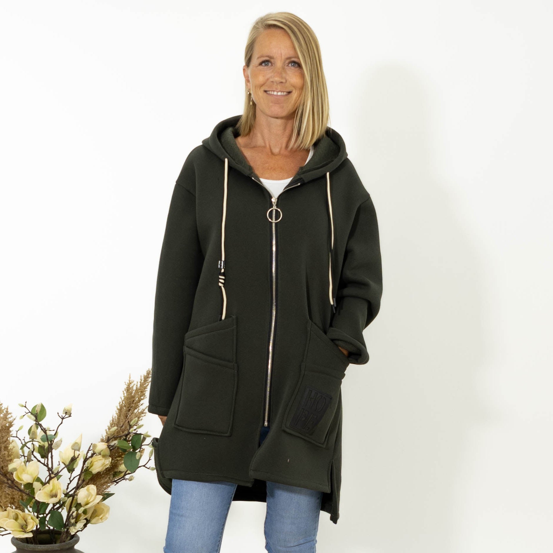 Belinda sweatshirt jakke, Khaki