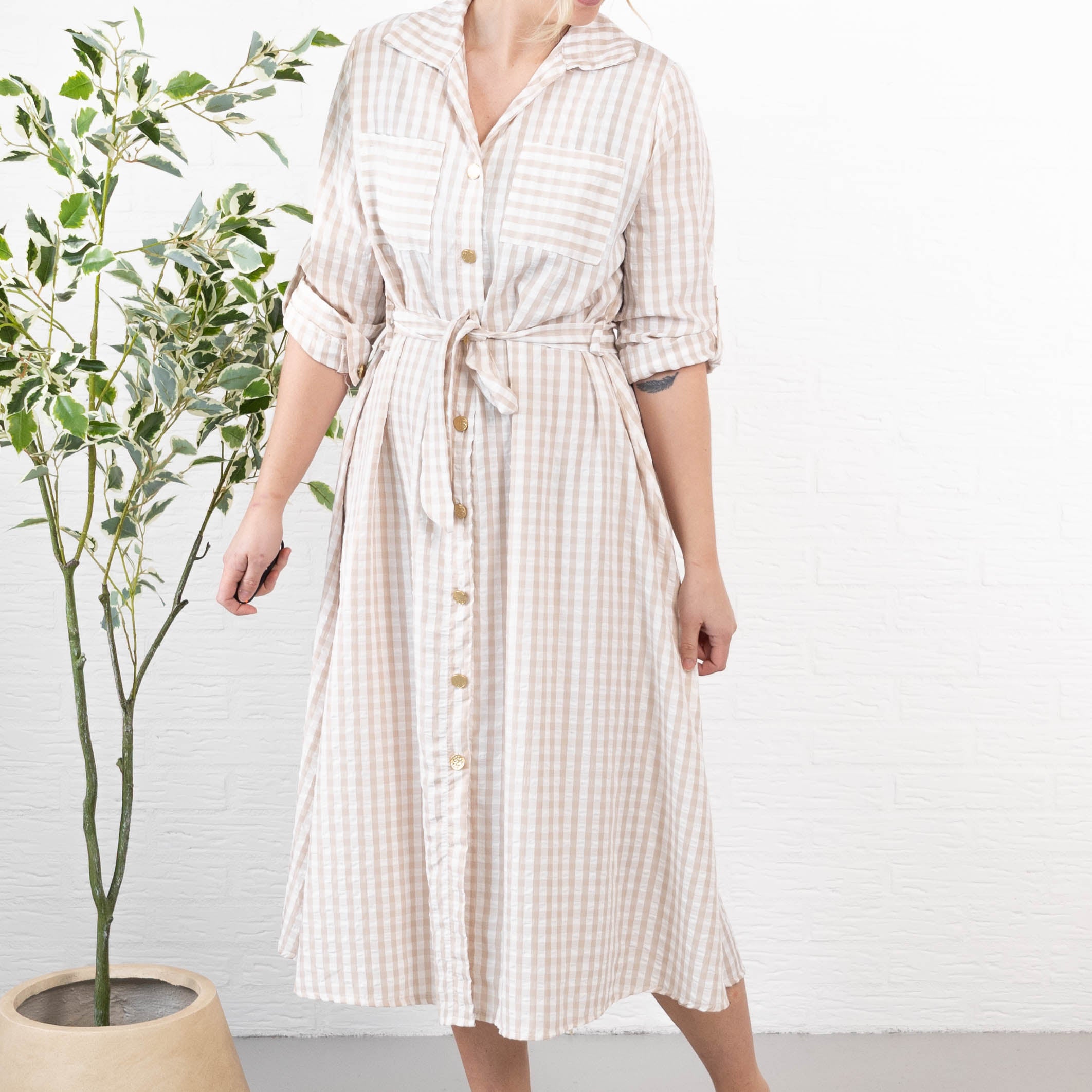 Iowa skjorte/kjole, Beige