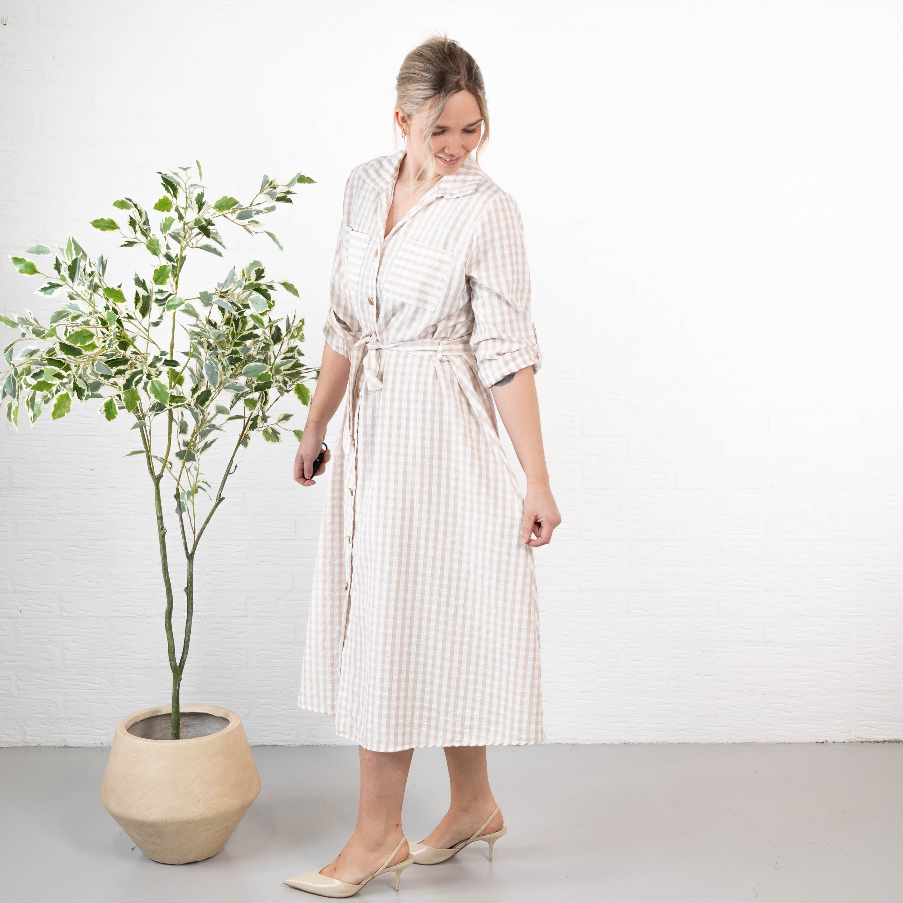 Iowa skjorte/kjole, Beige