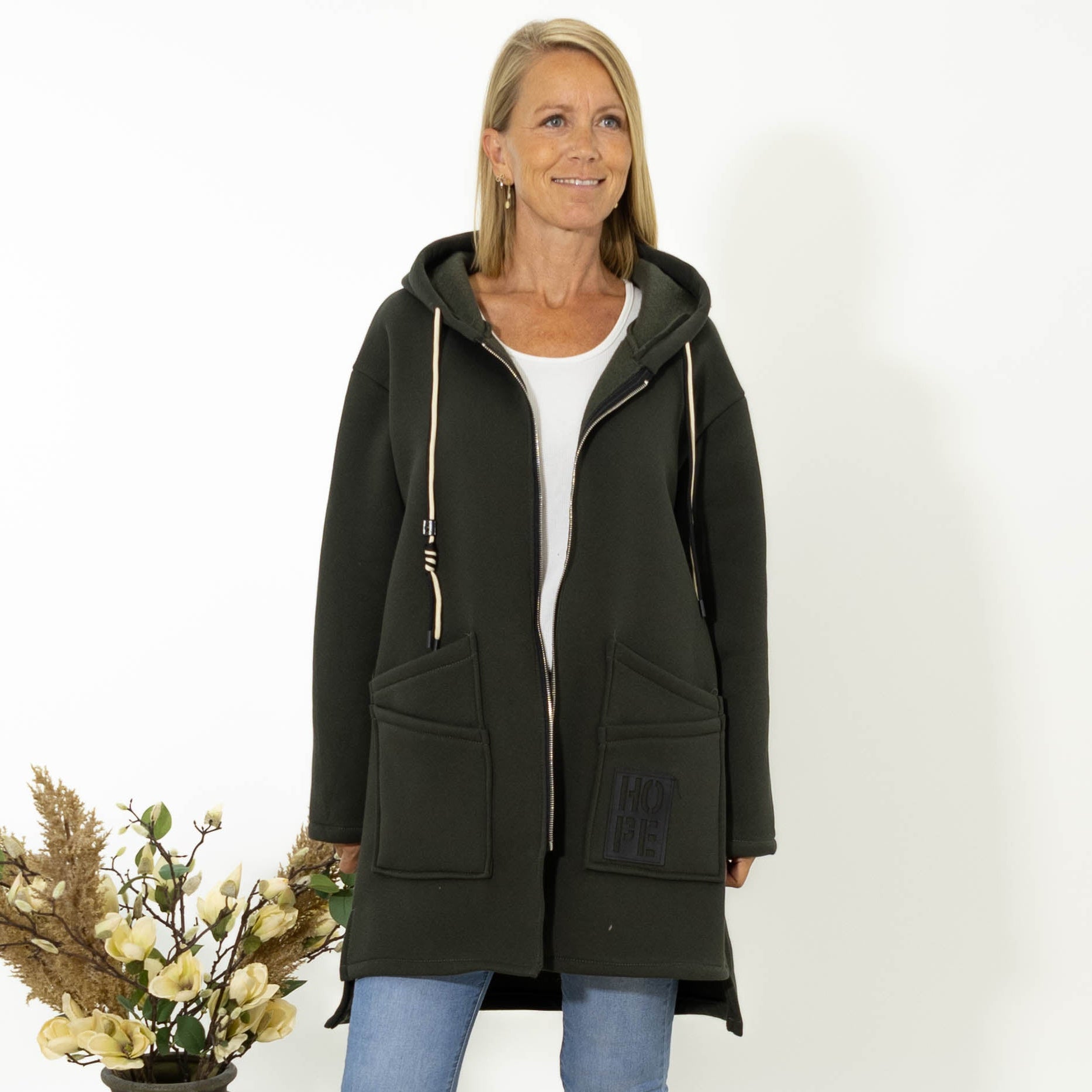 Belinda sweatshirt jakke, Khaki