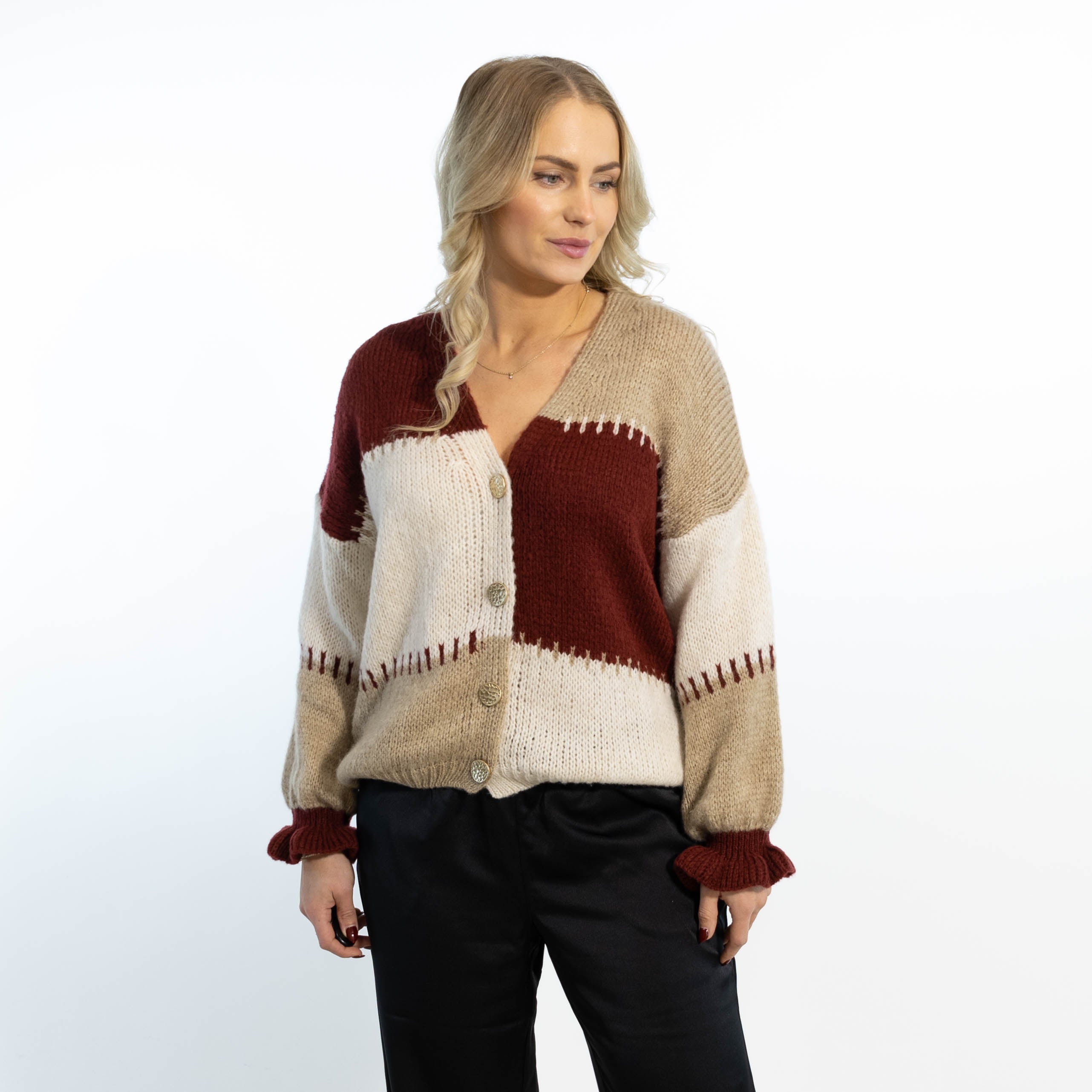 Thea Patchwork Strik, Bordeaux