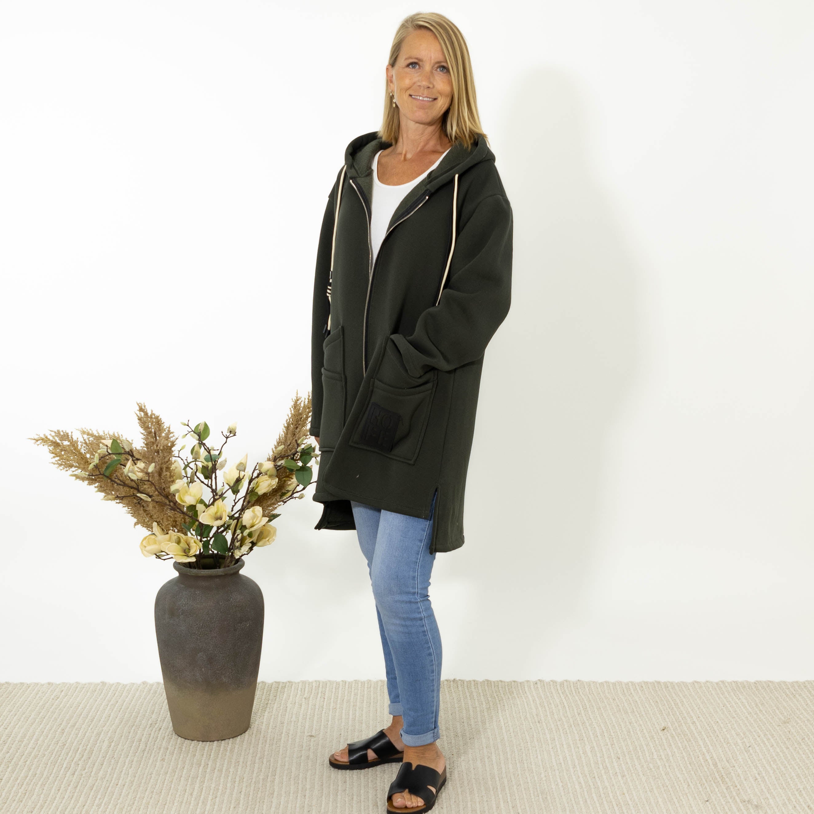 Belinda sweatshirt jakke, Khaki