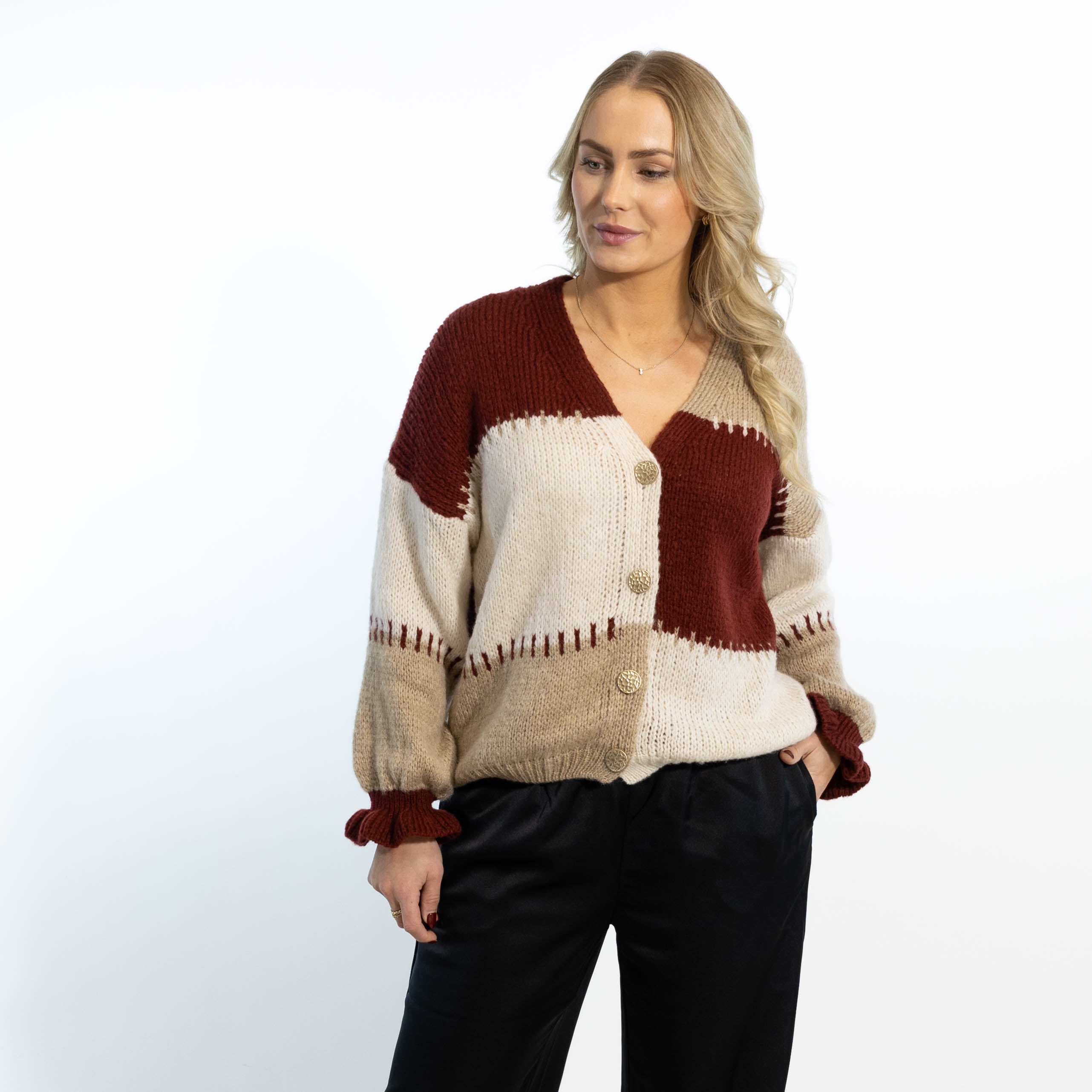 Thea Patchwork Strik, Bordeaux