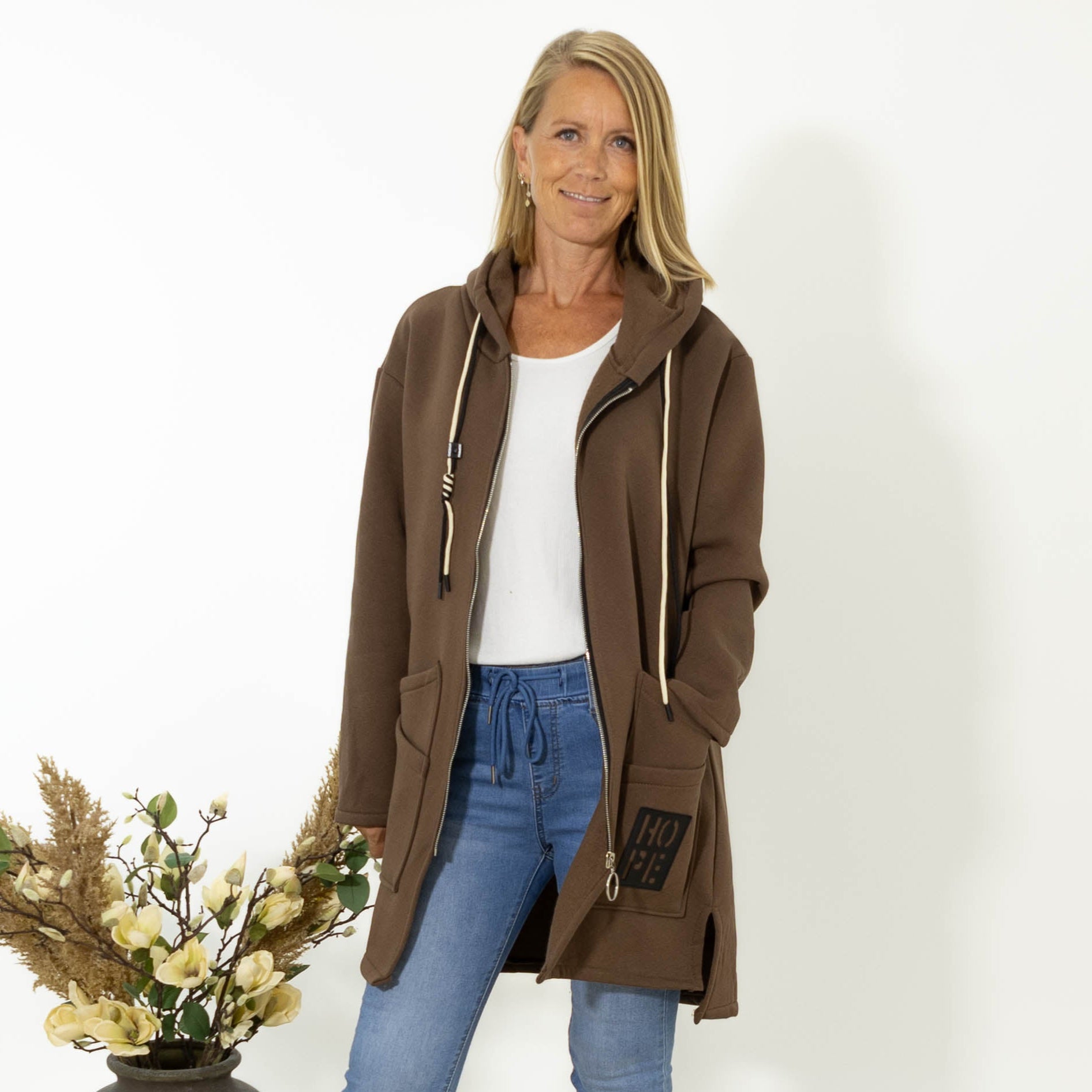 Belinda sweatshirt jakke, Choko