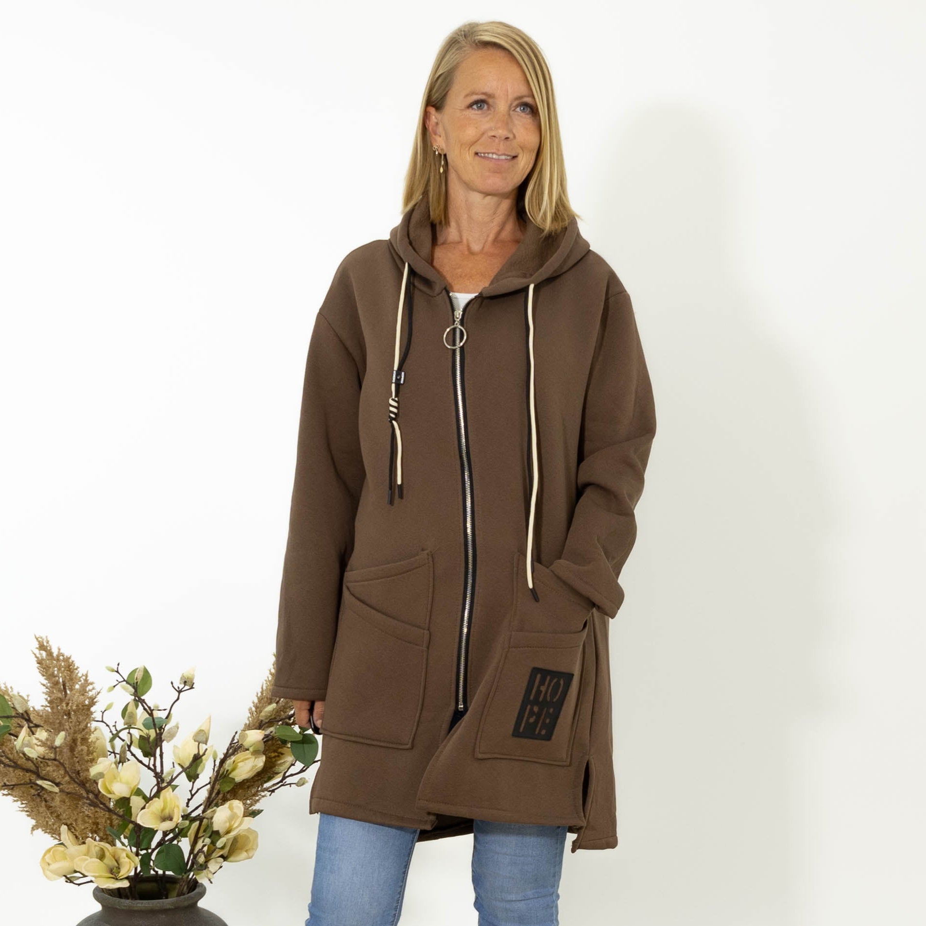 Belinda sweatshirt jakke, Choko