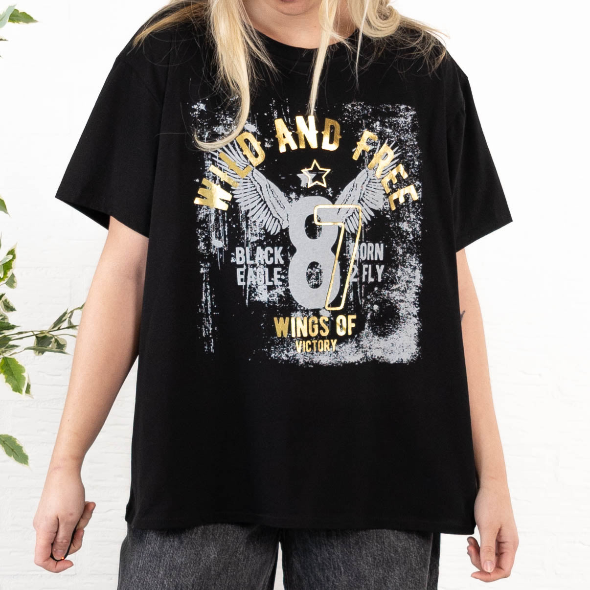 Wild and Free t-shirt, Sort
