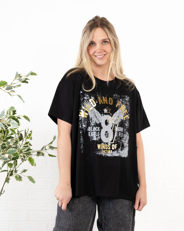 Wild and Free t-shirt, Sort