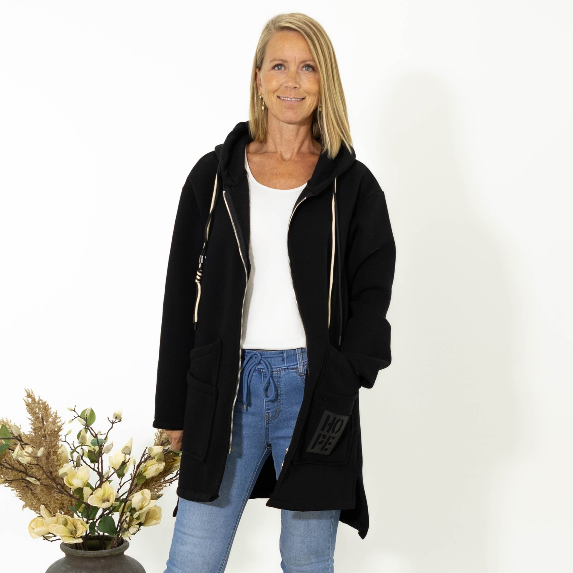 Belinda sweatshirt jakke, Sort
