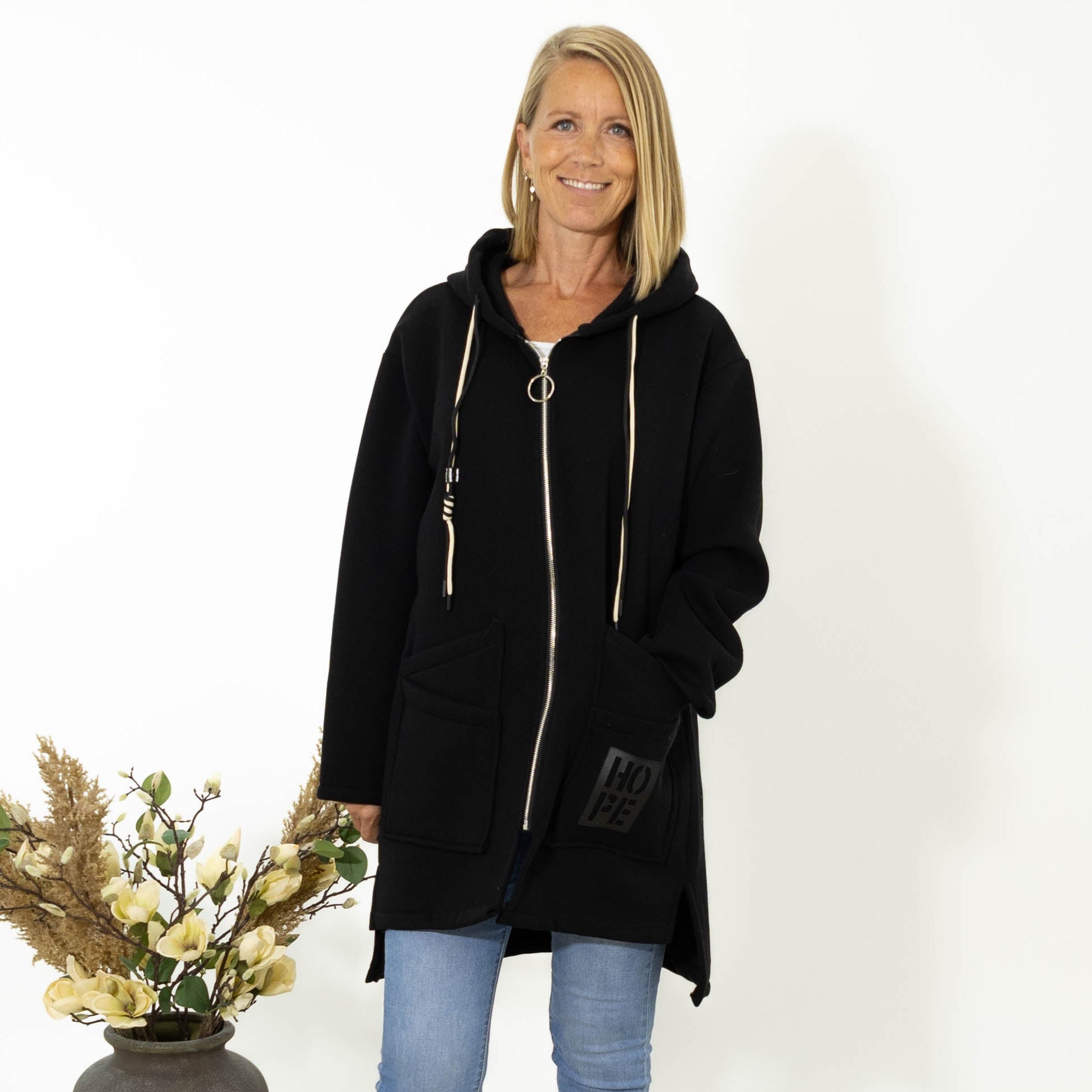 Belinda sweatshirt jakke, Sort