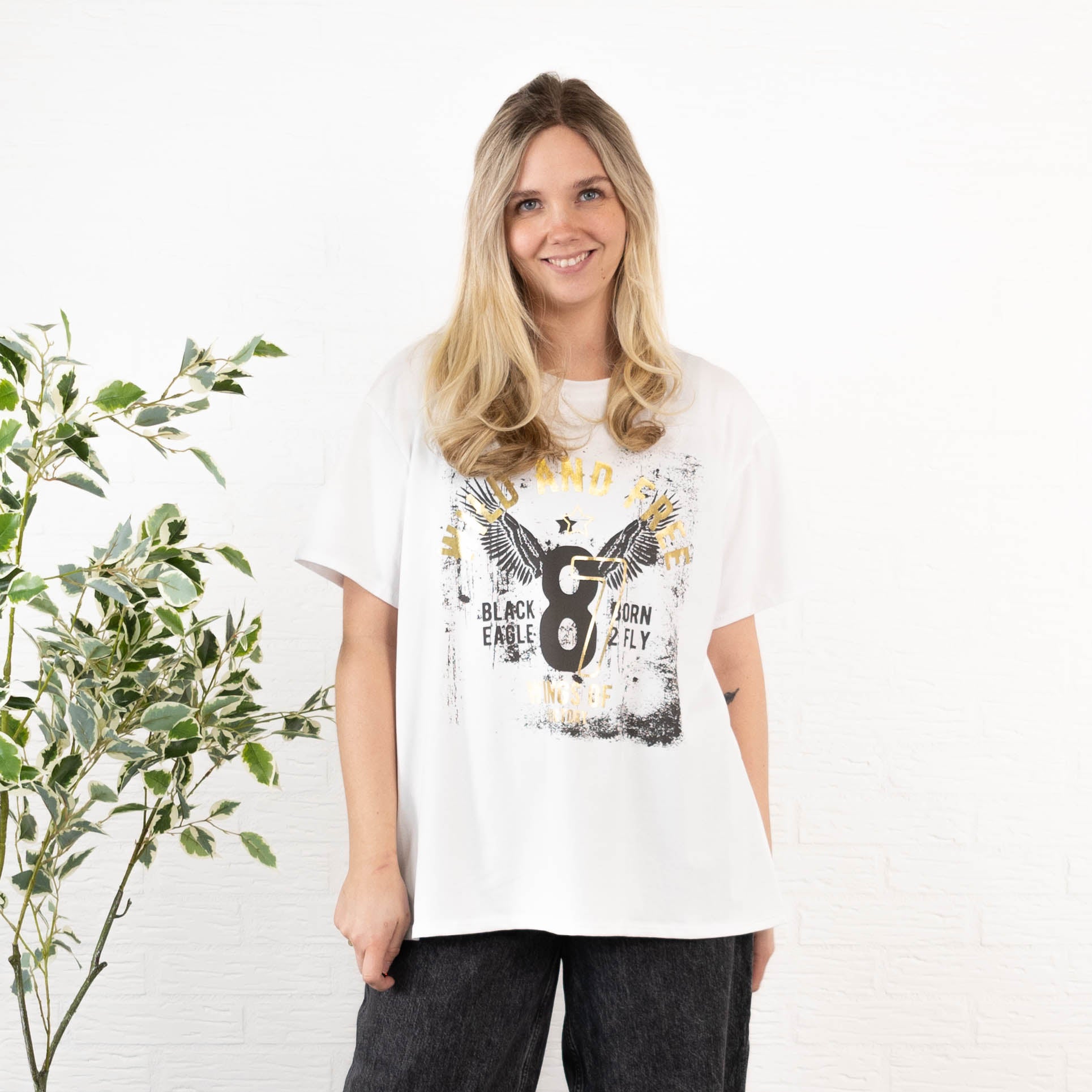 Wild and Free t-shirt, Hvid