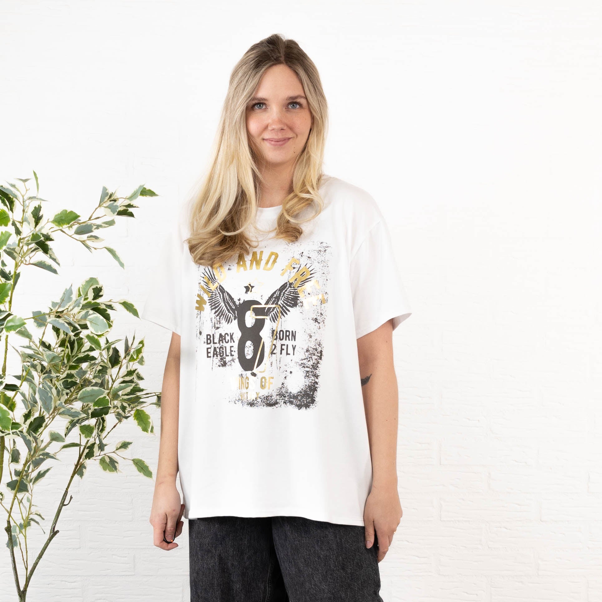 Wild and Free t-shirt, Hvid