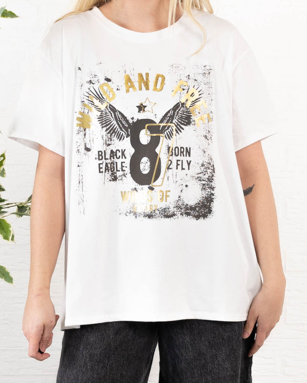 Wild and Free t-shirt, Hvid