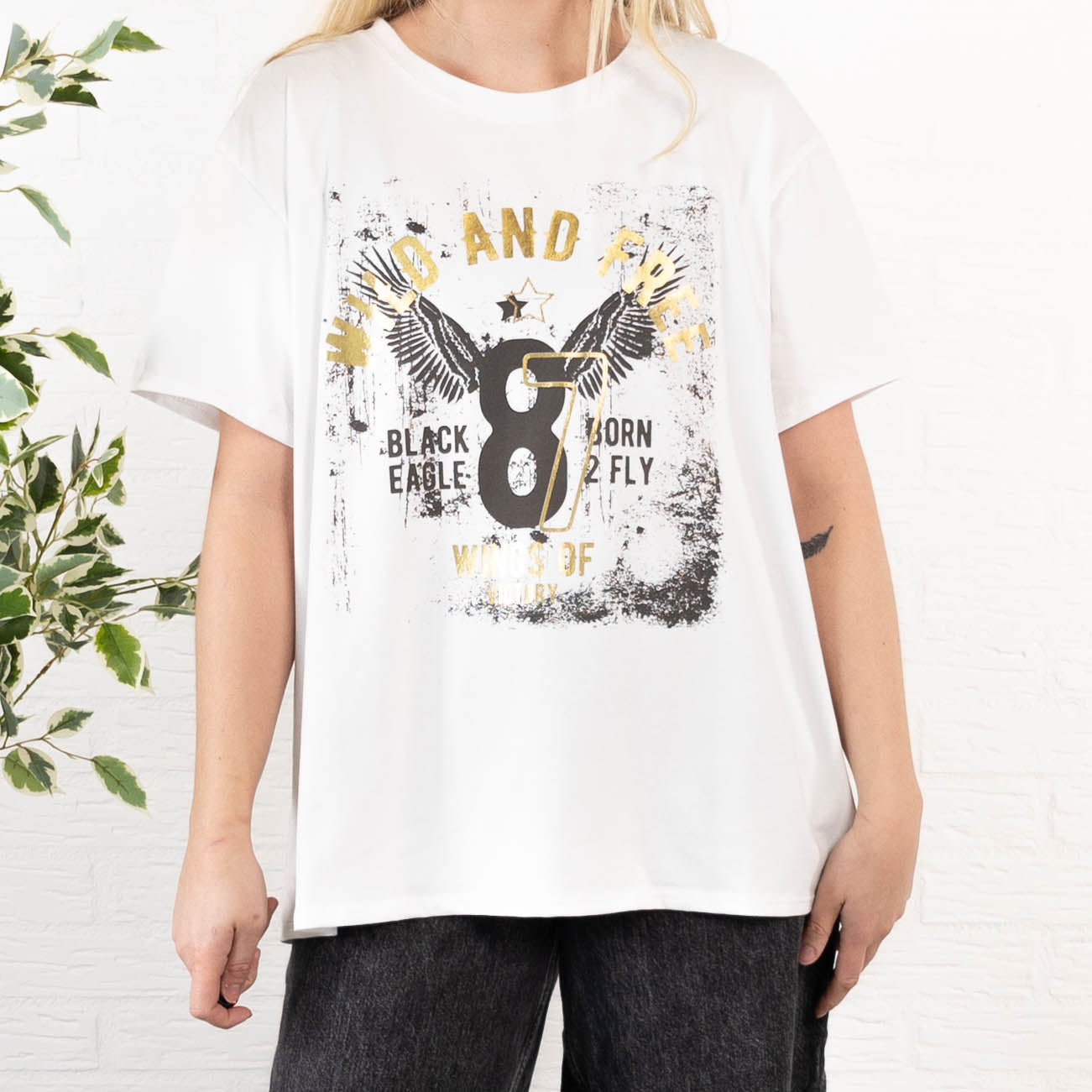 Wild and Free t-shirt, Hvid