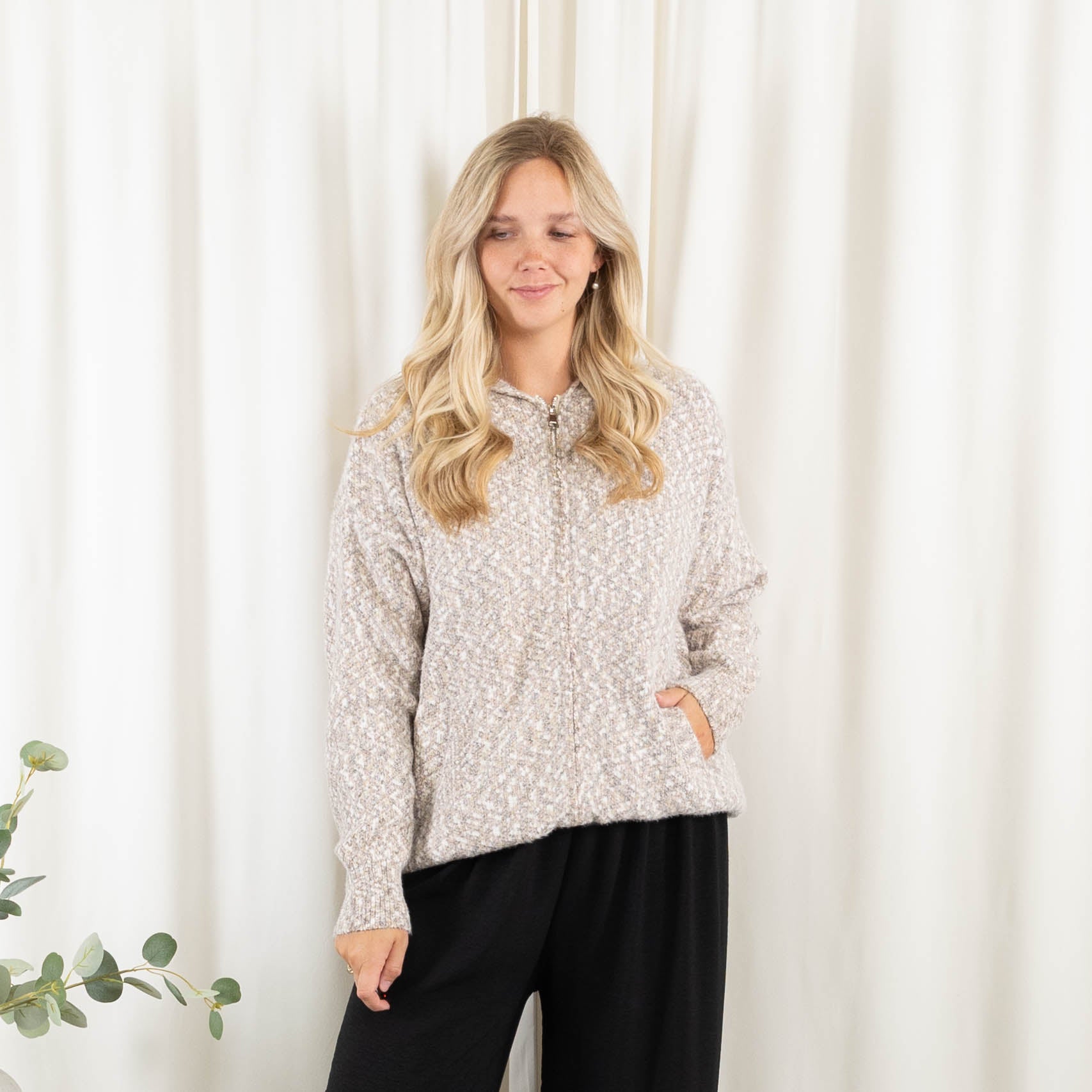 Esther cardigan, Mørk rosa