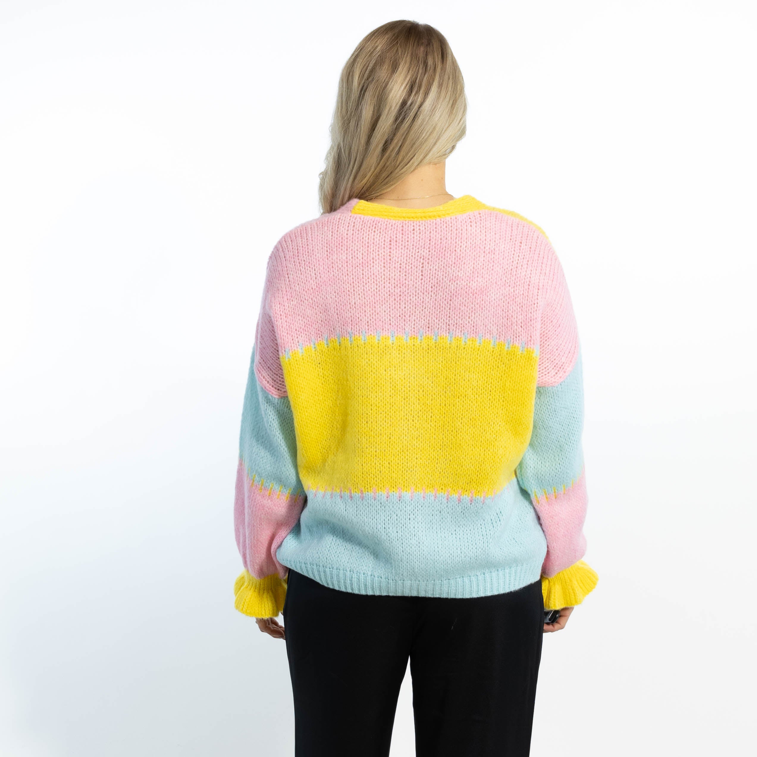 Thea Patchwork Strik, Pink