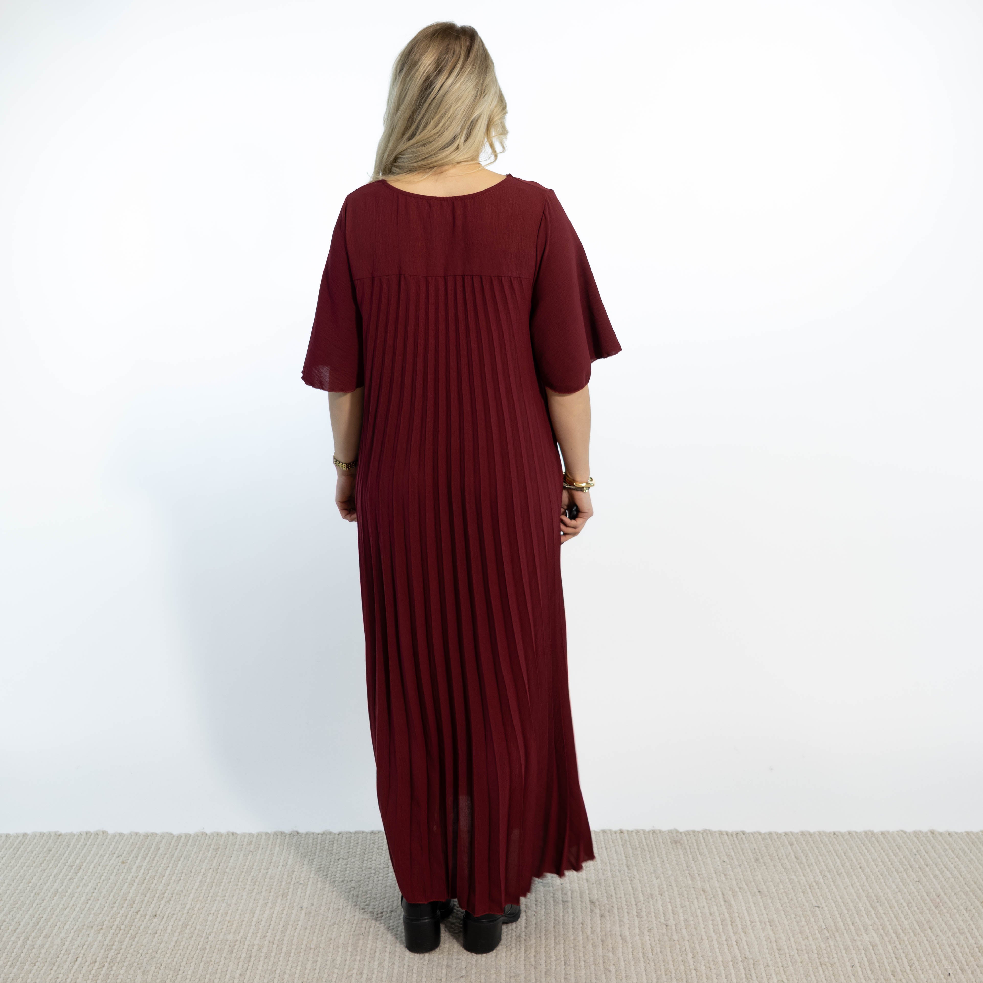 Sarah Bubblechiffon kjole, Bordeaux