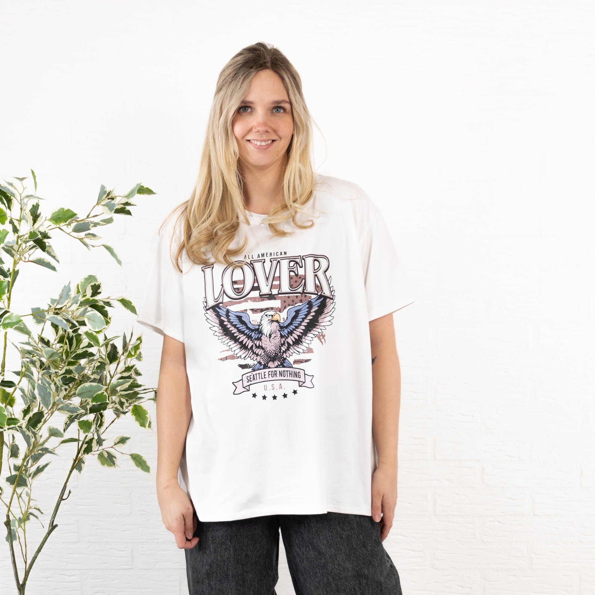 American lover t-shirt, Hvid