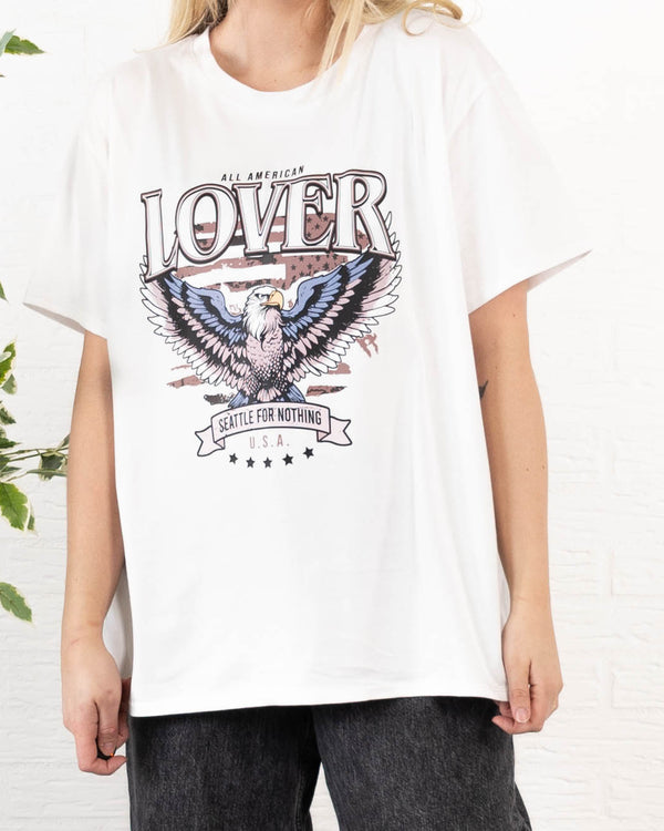 American lover t-shirt, Hvid