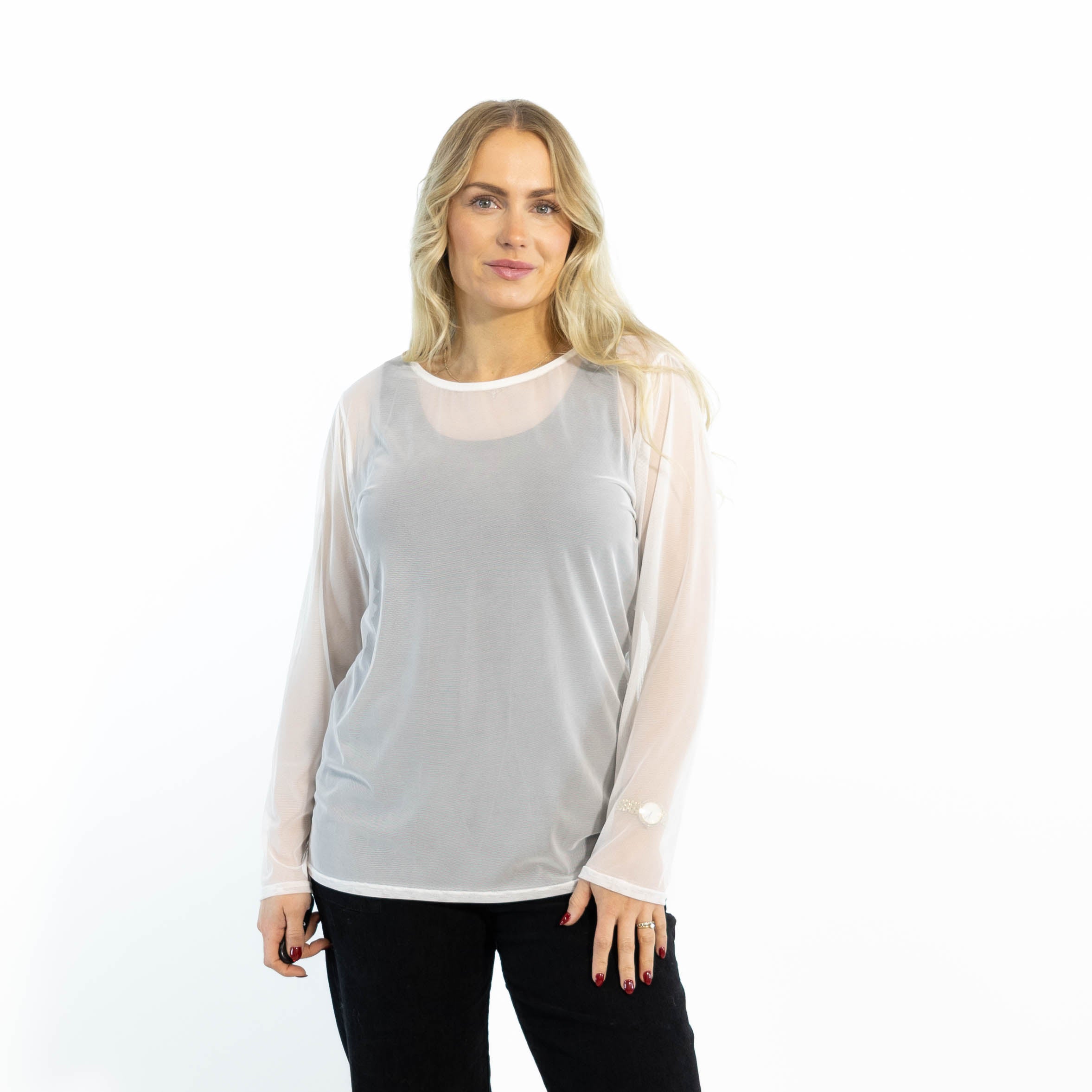 Sally mesh overdel, Hvid