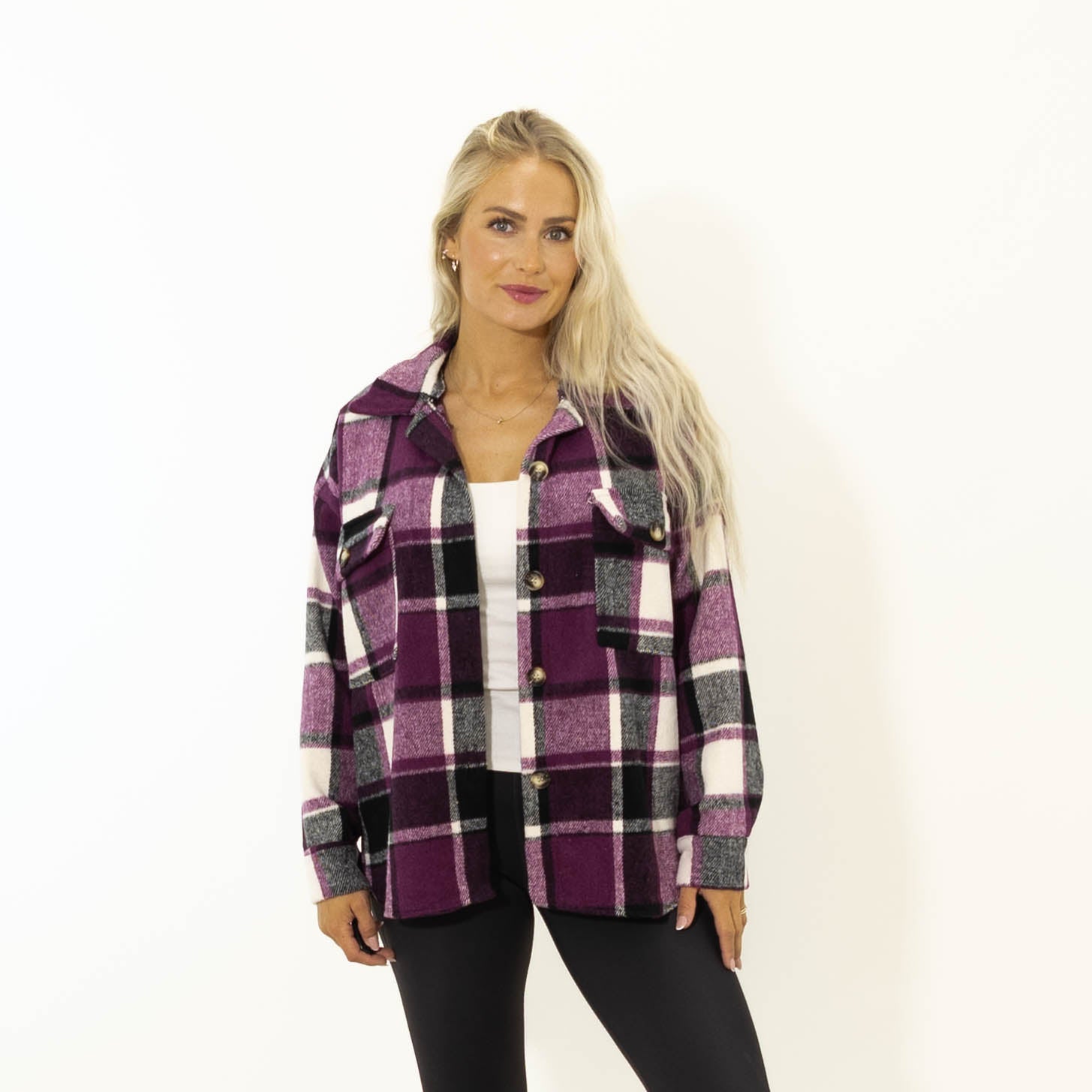Stacey ternet skovmands jakke, Lilla
