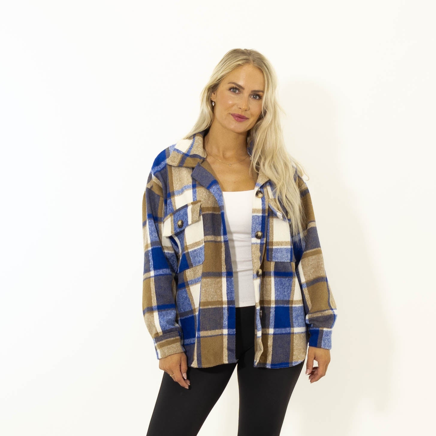 Stacey ternet skovmands jakke, Blå