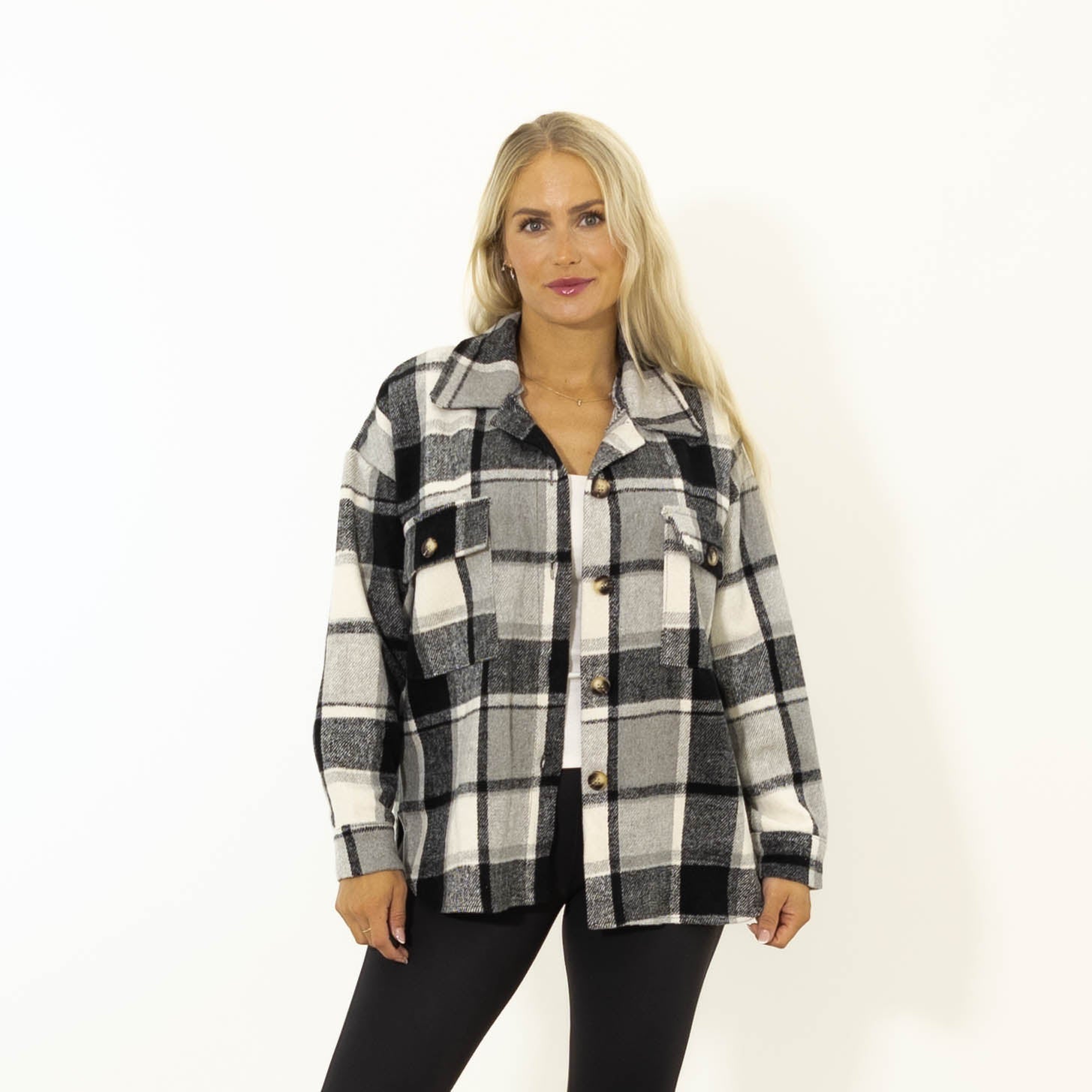 Stacey ternet skovmands jakke, Sort