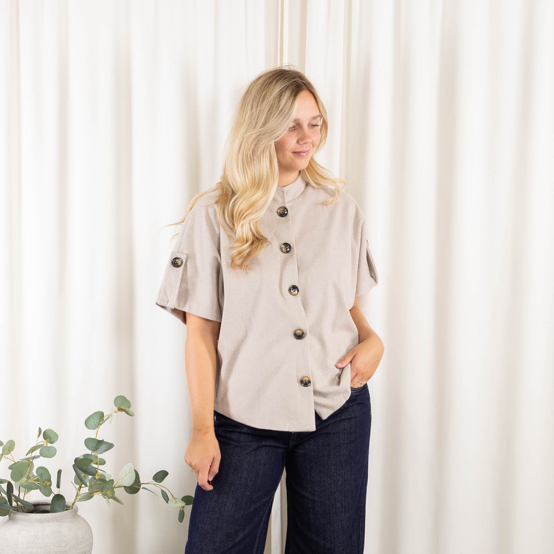 Chrisy poncho, Beige