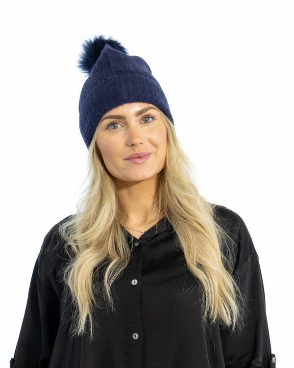 Ulla ribstrikket hue, Navy