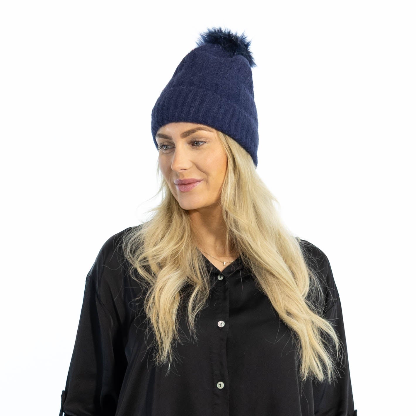 Ulla ribstrikket hue, Navy