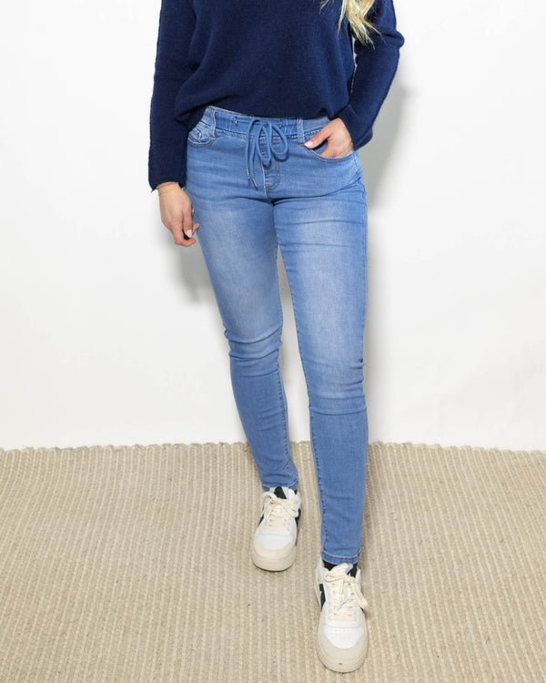 Brooklyn jeggings m. snørre, Lysvask