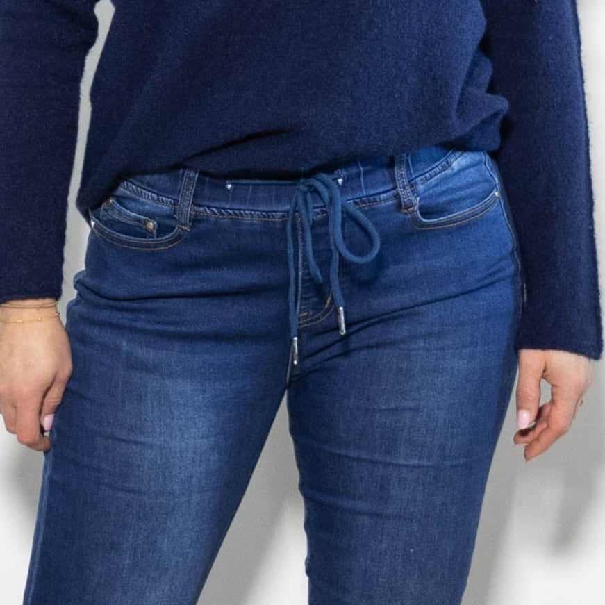 Brooklyn jeggings m. snørre, Mørkvask