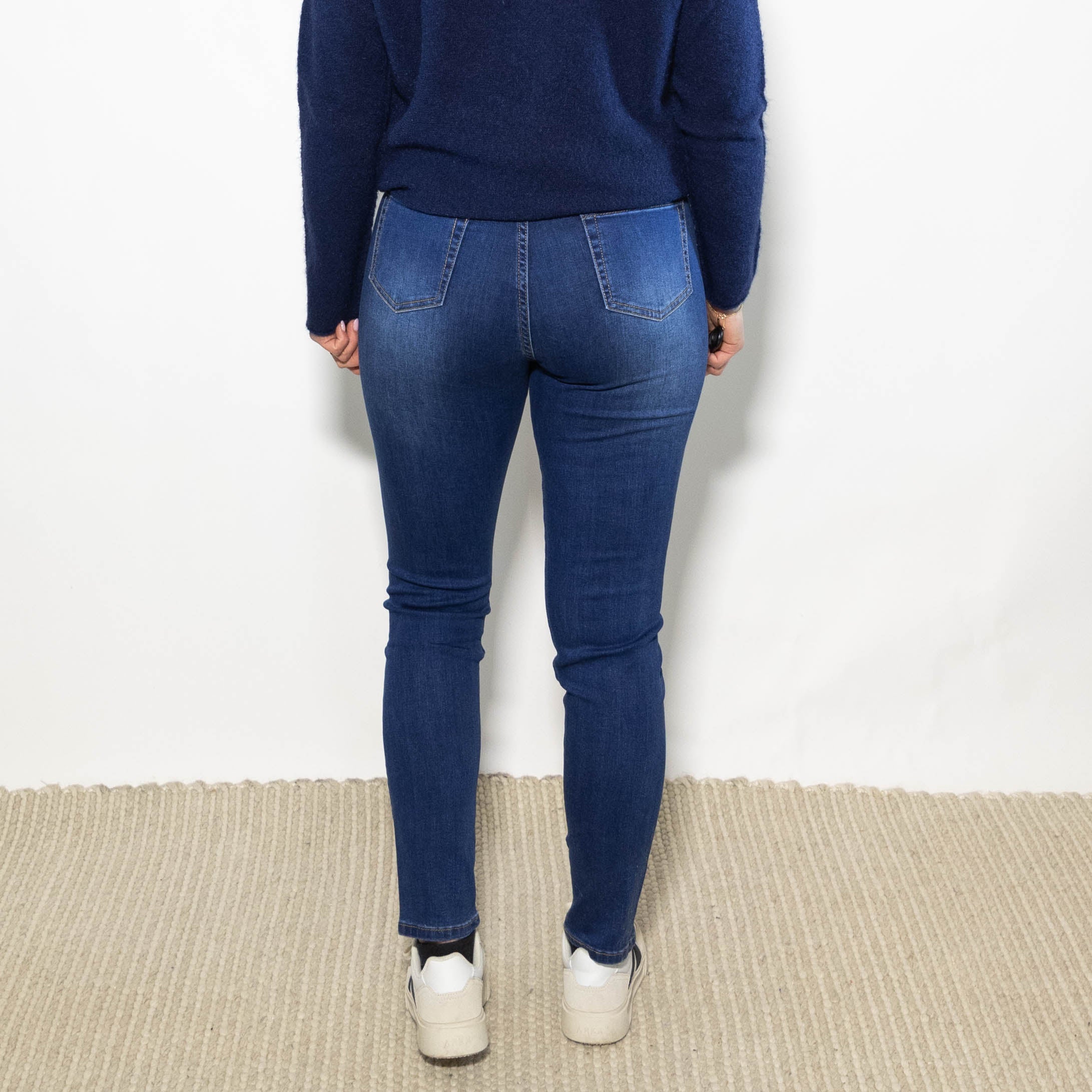 Brooklyn jeggings m. snørre, Mørkvask