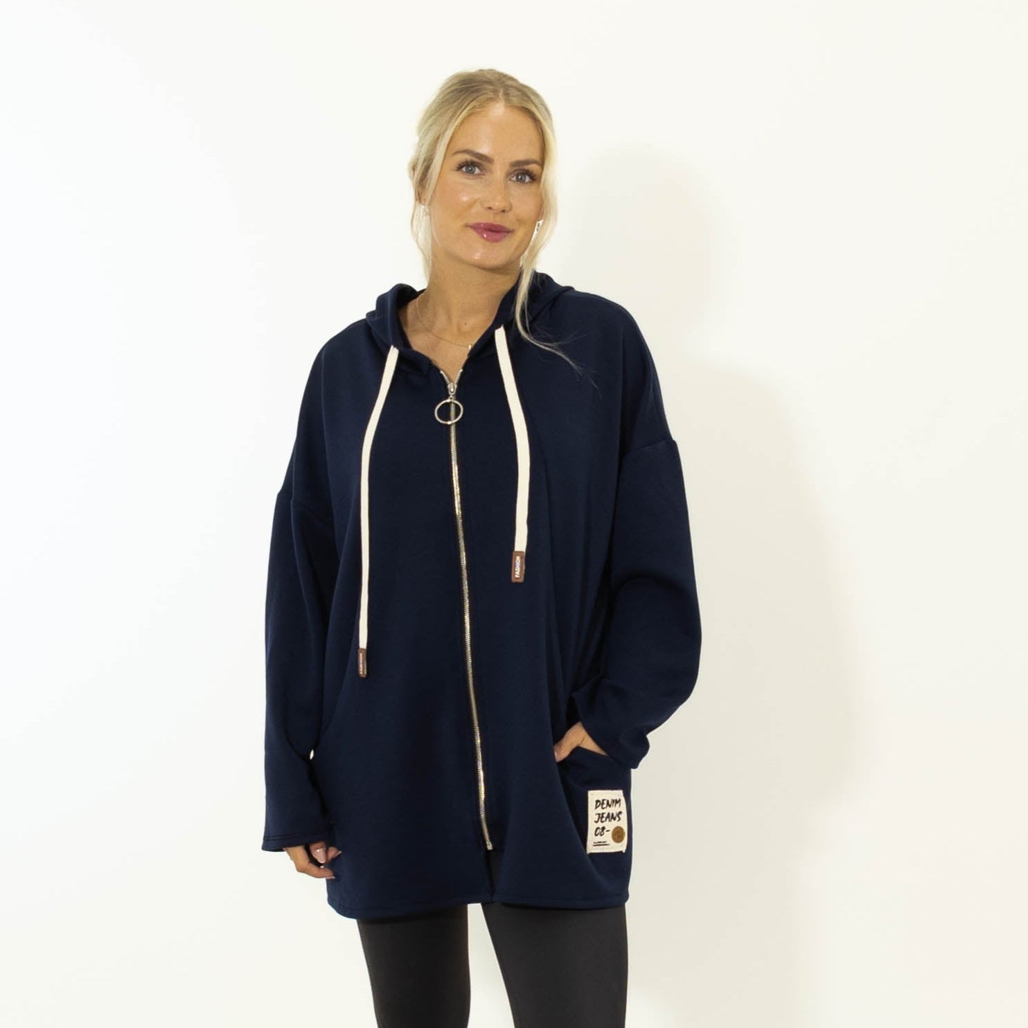 Ollie Lynlås Hoodie, Navy