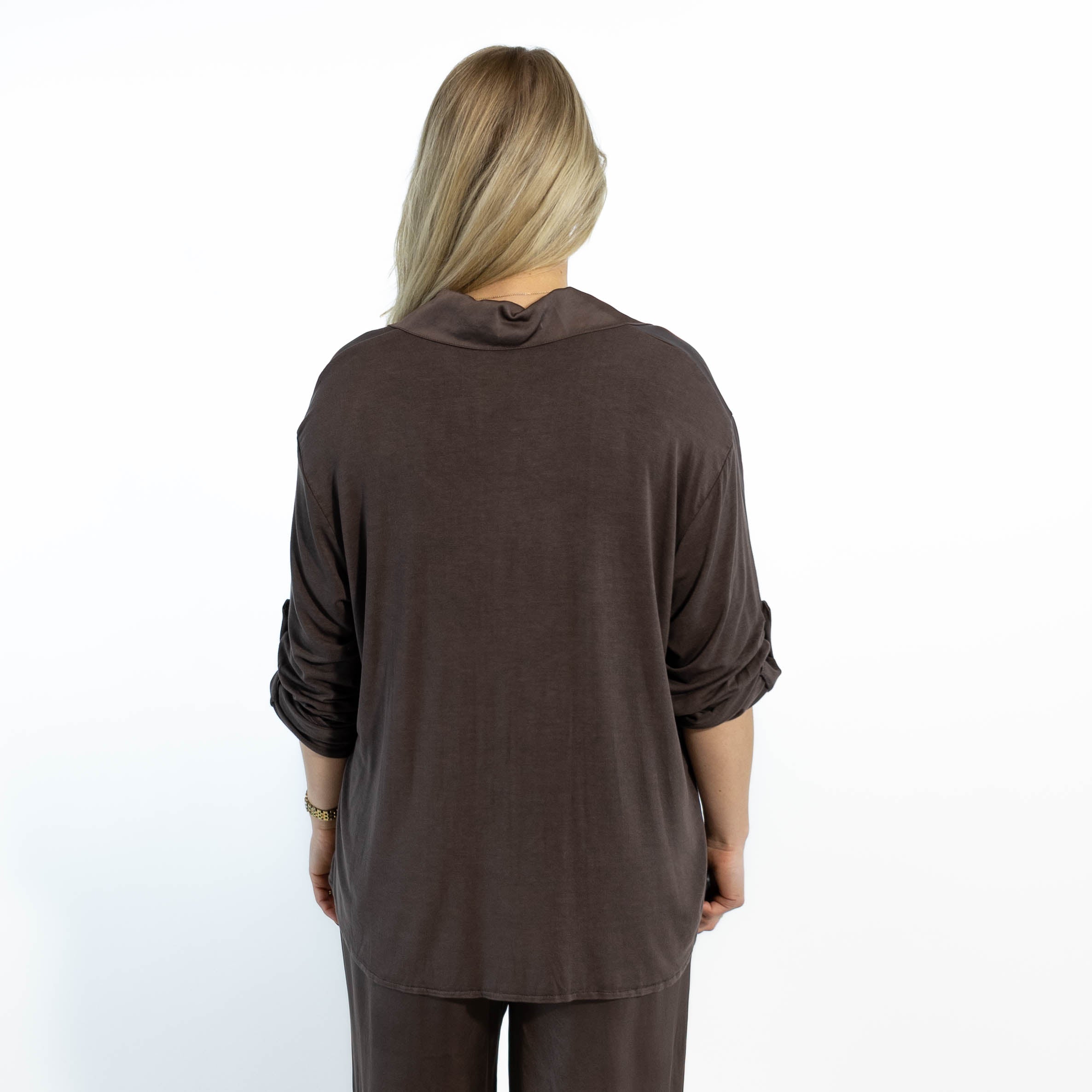 Mabel satin bluse, Choko