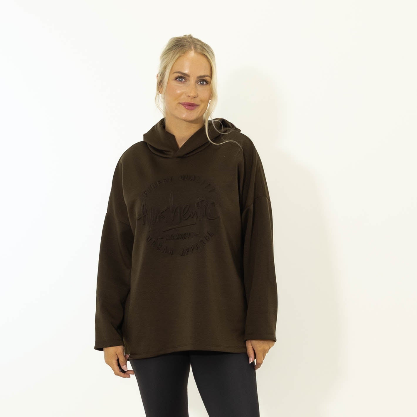 Selma puff print hoodie, Choko
