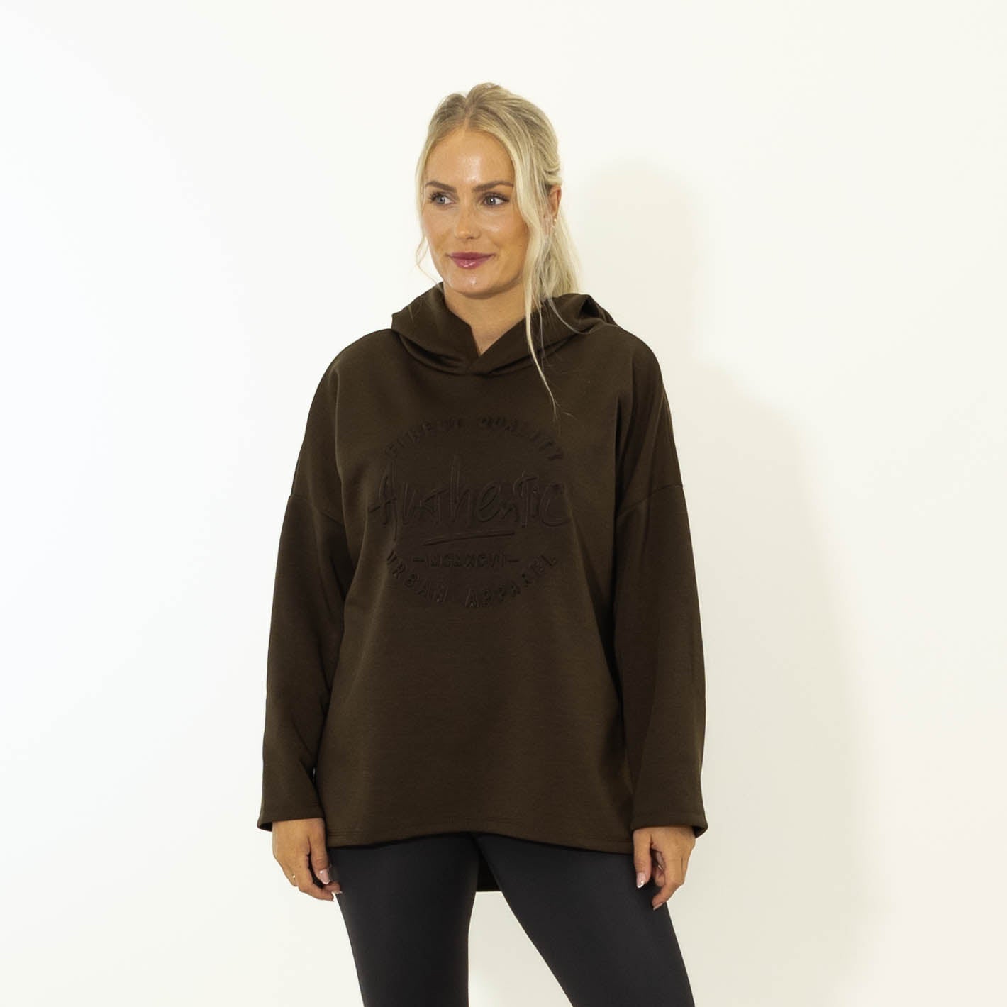 Selma puff print hoodie, Choko