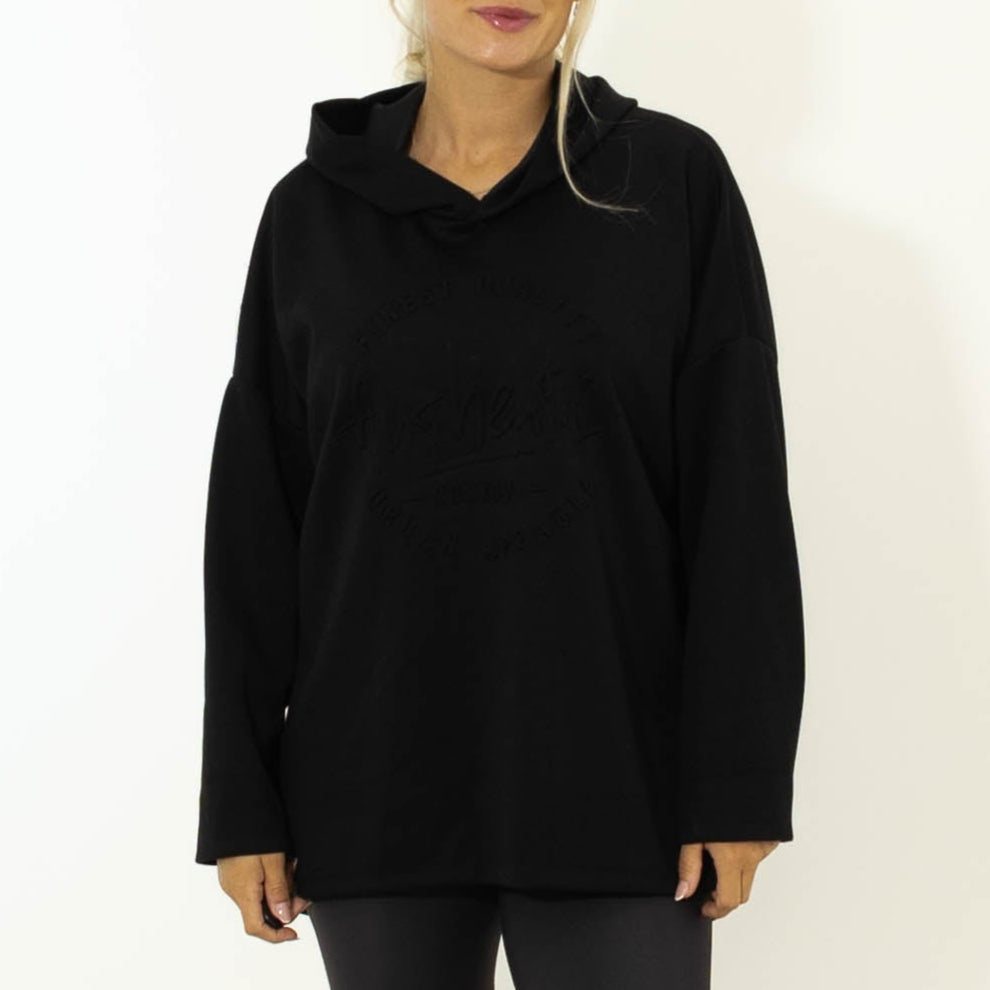 Selma puff print hoodie, Sort