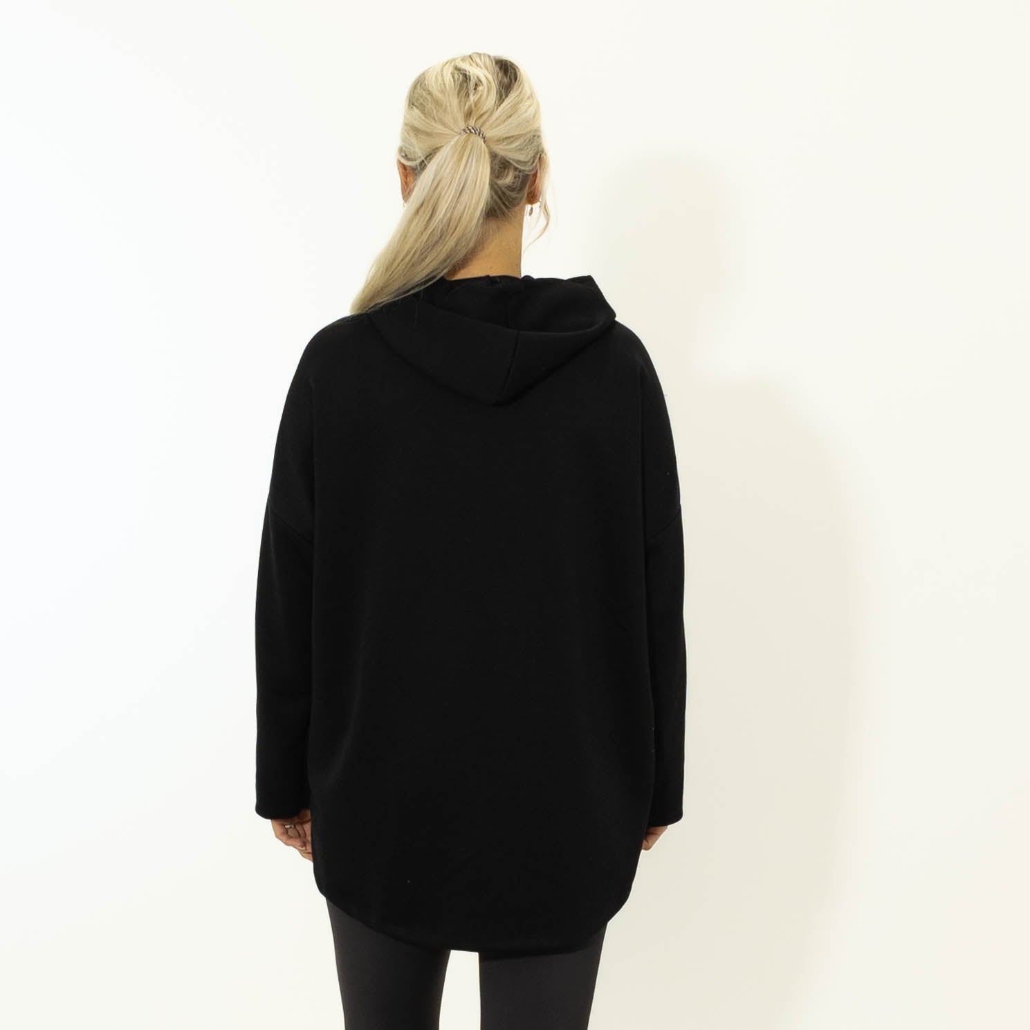 Selma puff print hoodie, Sort