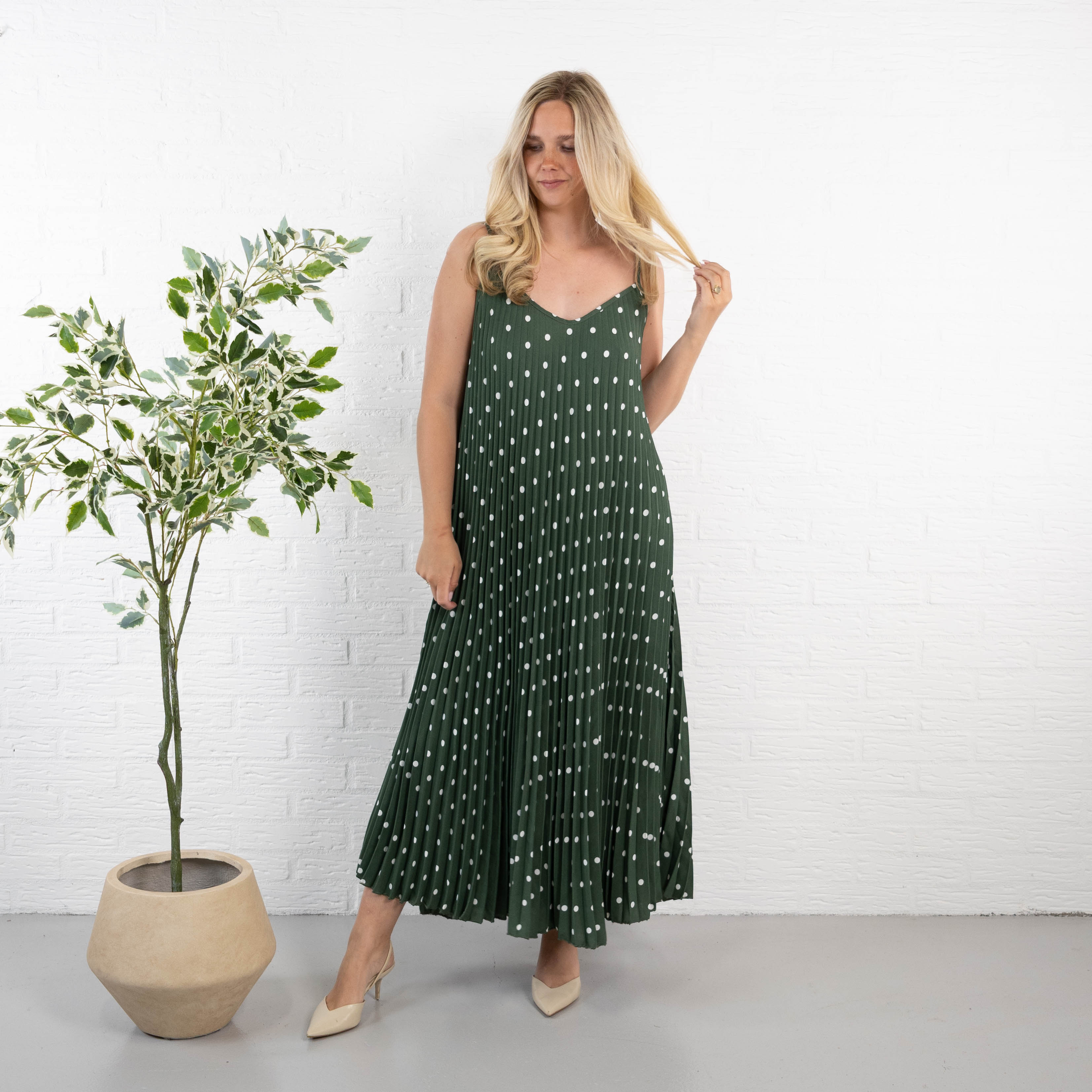 Pixie stropkjole, Khaki