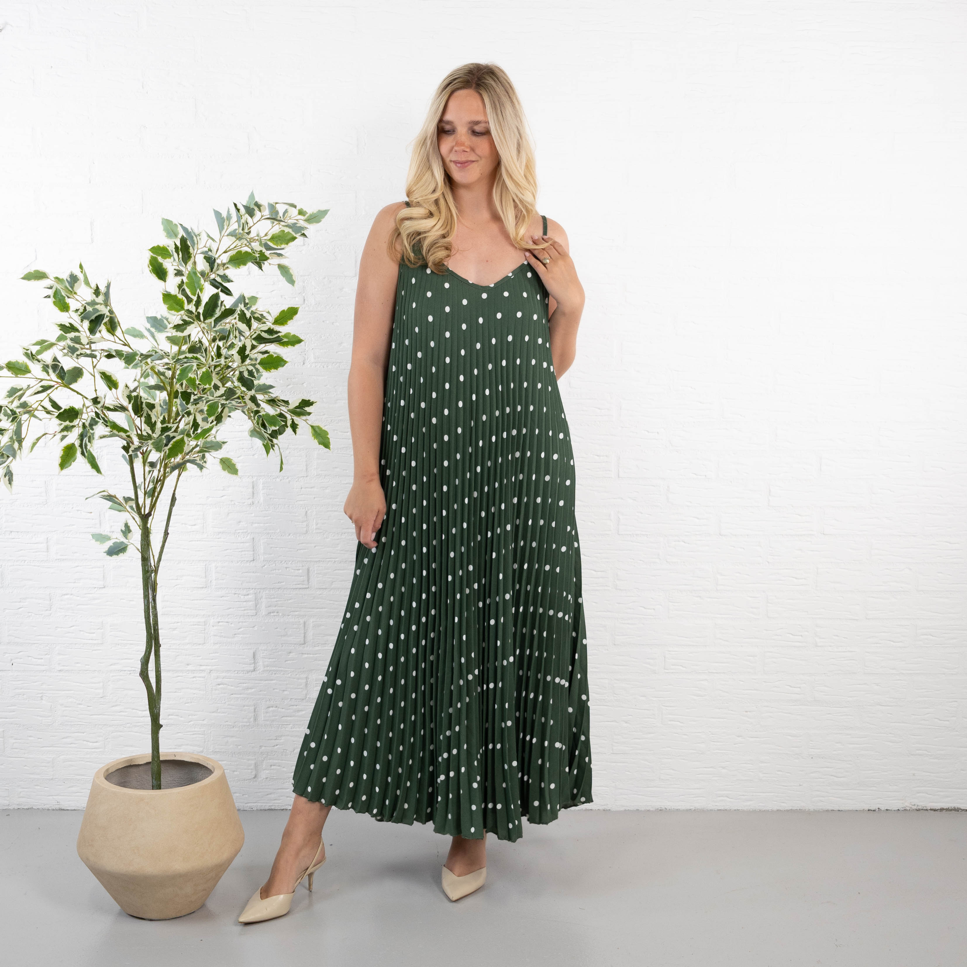 Pixie stropkjole, Khaki