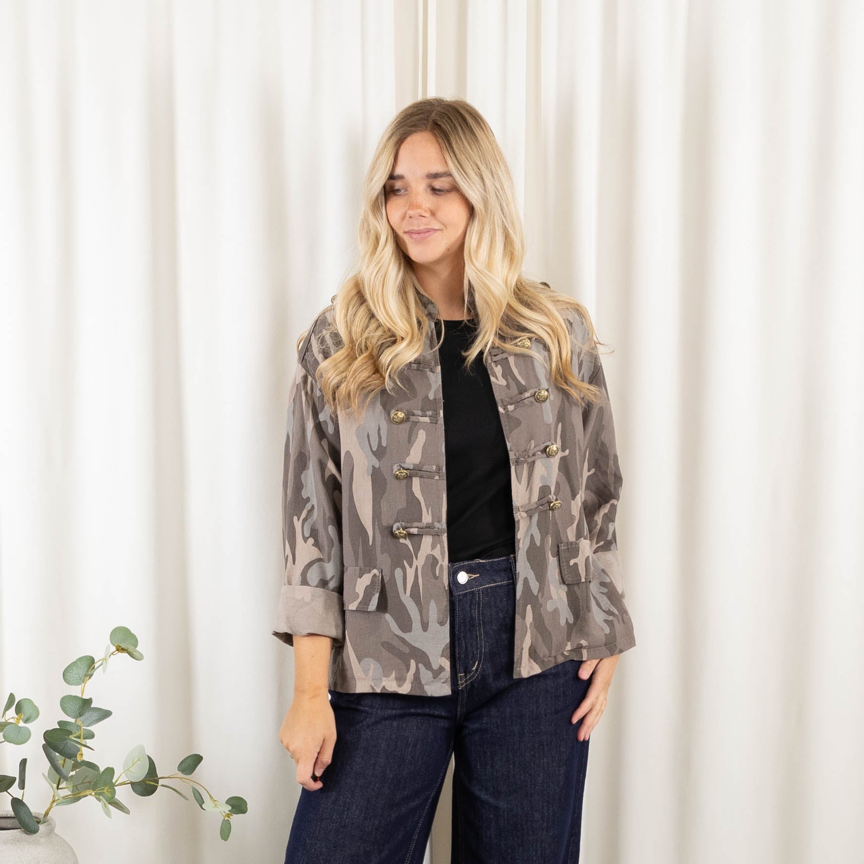Sienna militærjakke, Taupe