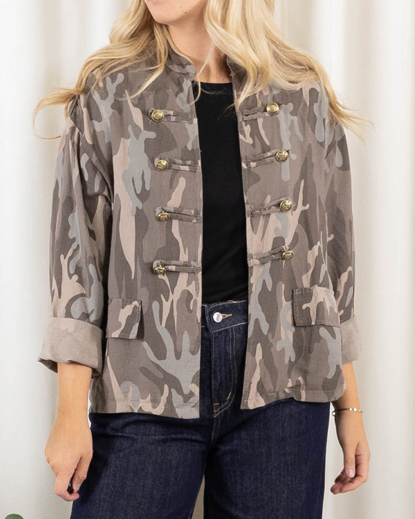 Sienna militærjakke, Taupe