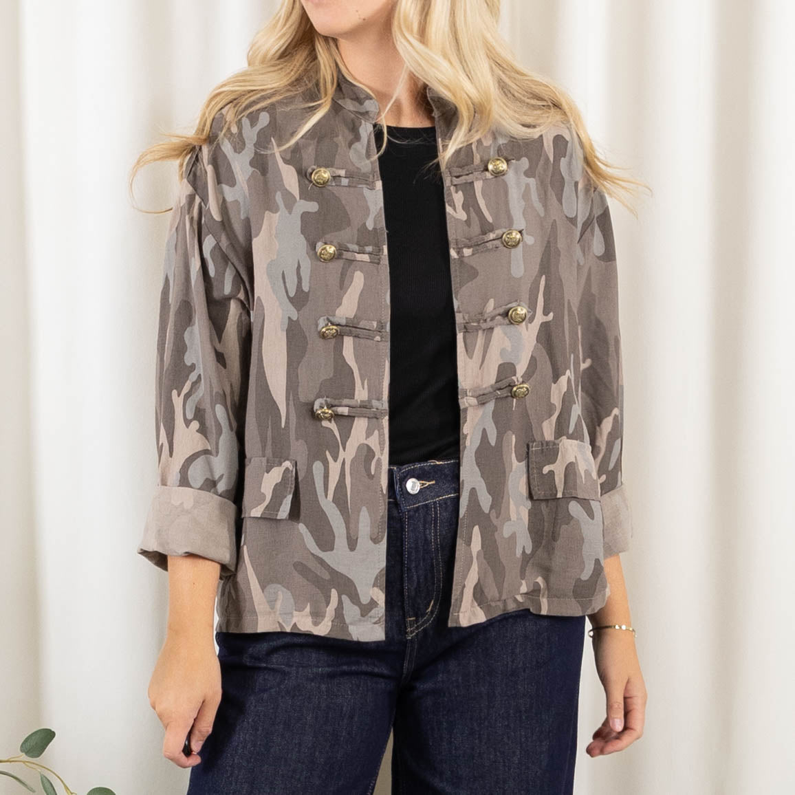 Sienna militærjakke, Taupe
