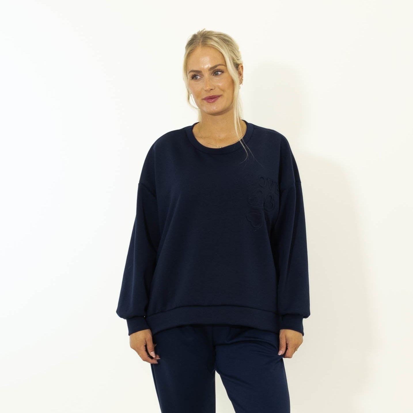 Debbie puff print sweatshirt, Navy