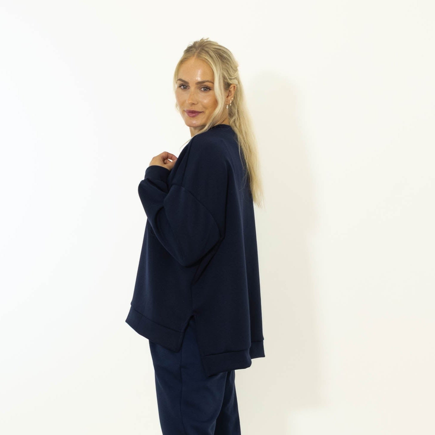 Debbie puff print sweatshirt, Navy