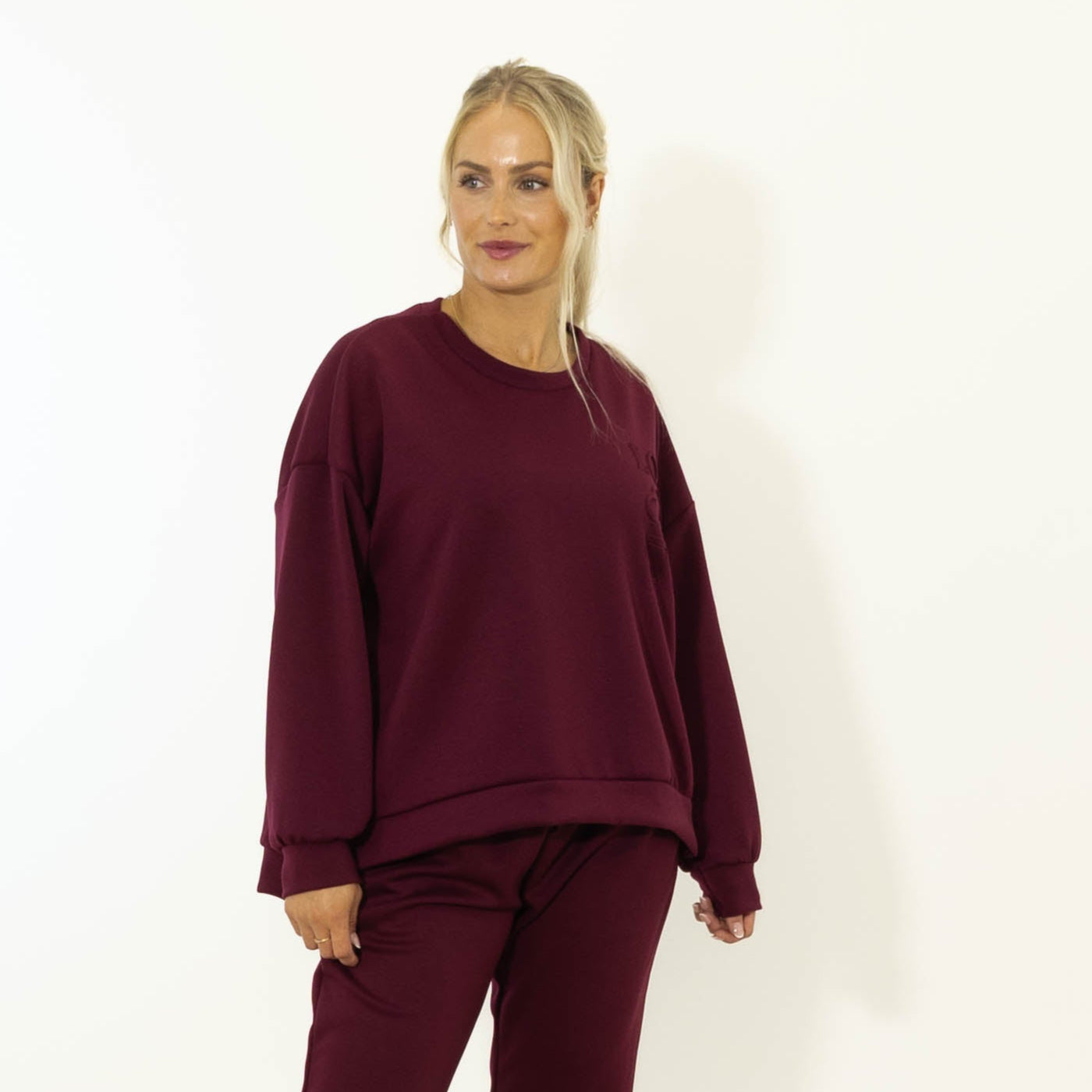 Debbie puff print sweatshirt, Bordeaux