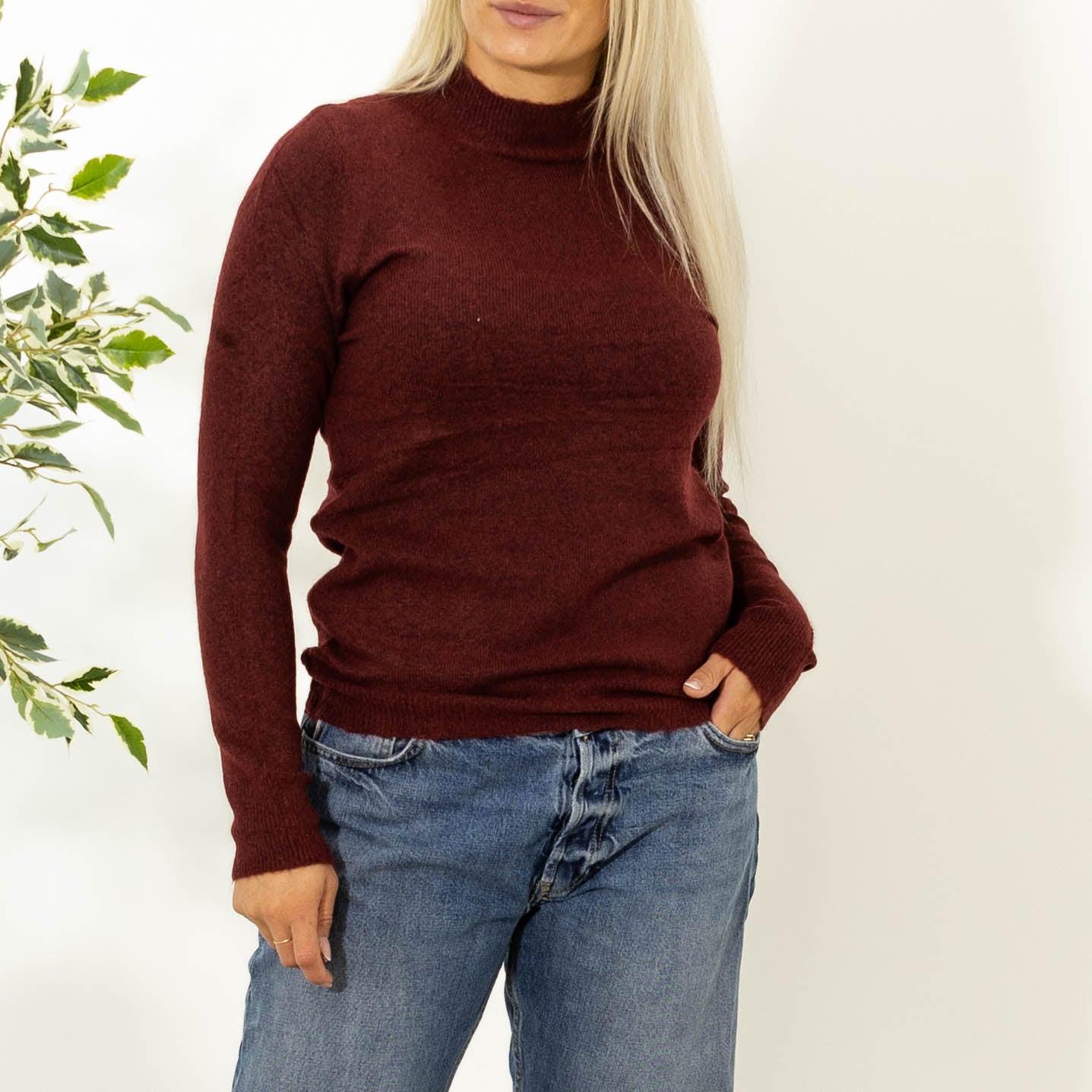 Zascha turtleneck strik, Bordeaux